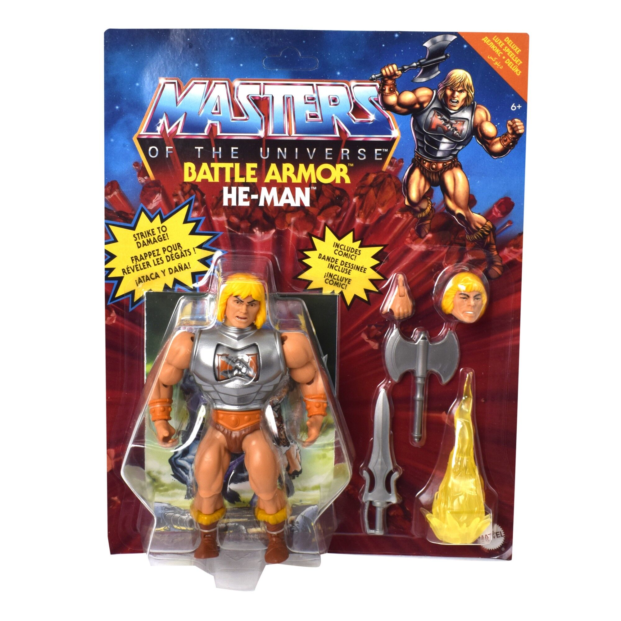 Figurina de actiune, He-Man, masters of the universe, 16 articulatii mobile, 3 arme, 2 capatani, 2 maini stangi, 807890