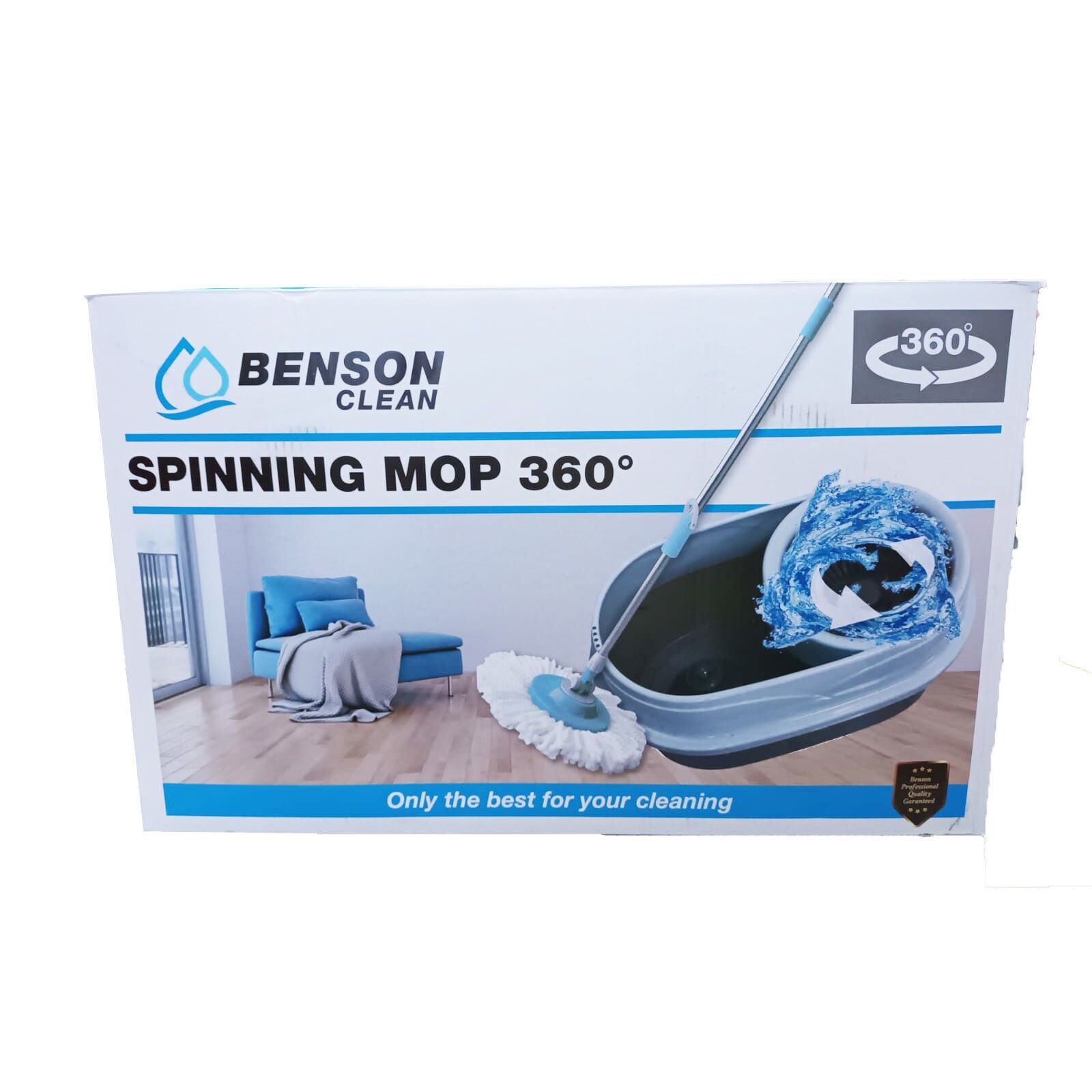 Set de mop si galeata Benson, sistem de curatare, Rotire la 360 grade, Inclusiv maner, 808176