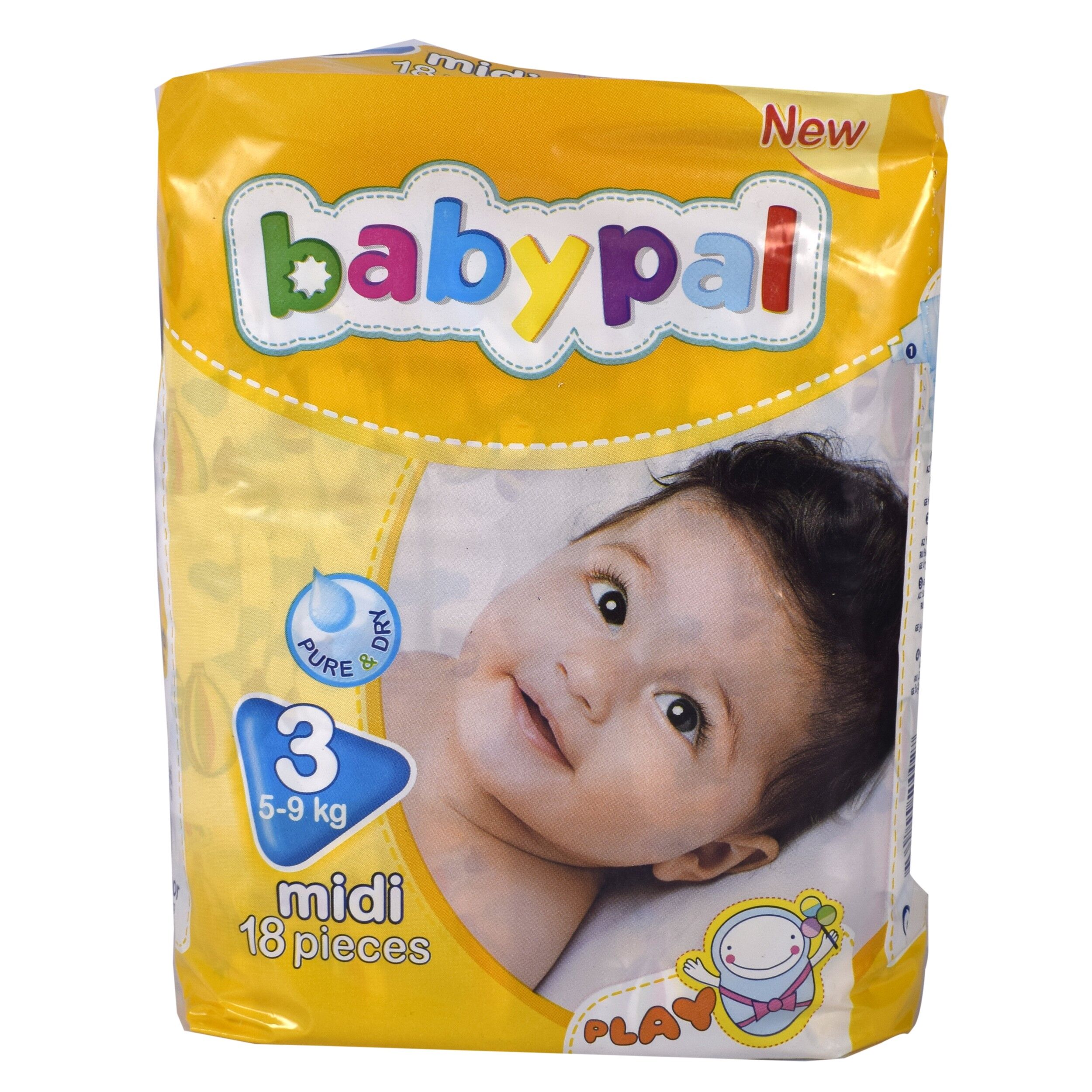 Set 18 scutece, numar 3, 5-9 kg, BabyPal, 808989