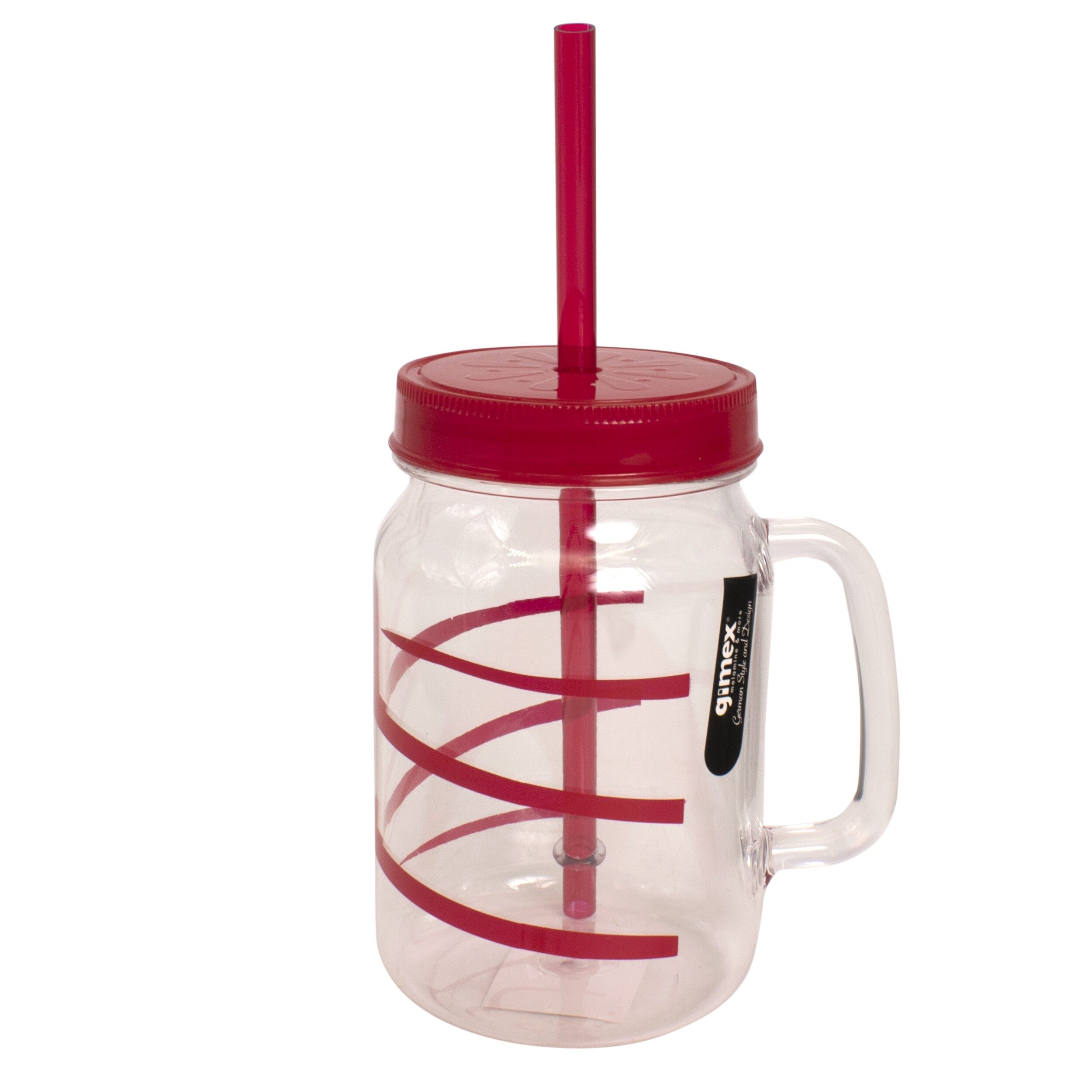 Cana cu pai, antispart, rosu, fara BPA, Gimex, 79439