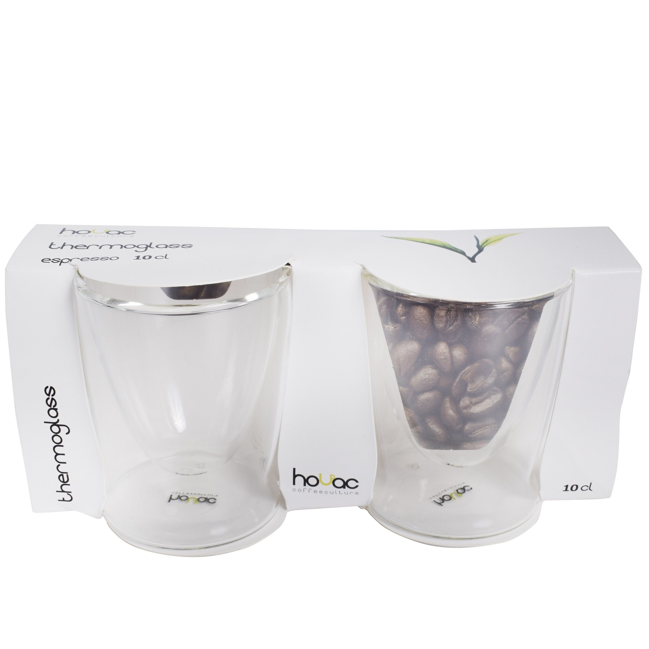 Set de 2pahare pentru expresso, cu periti dubli, 100 ml, Hovac, 00027