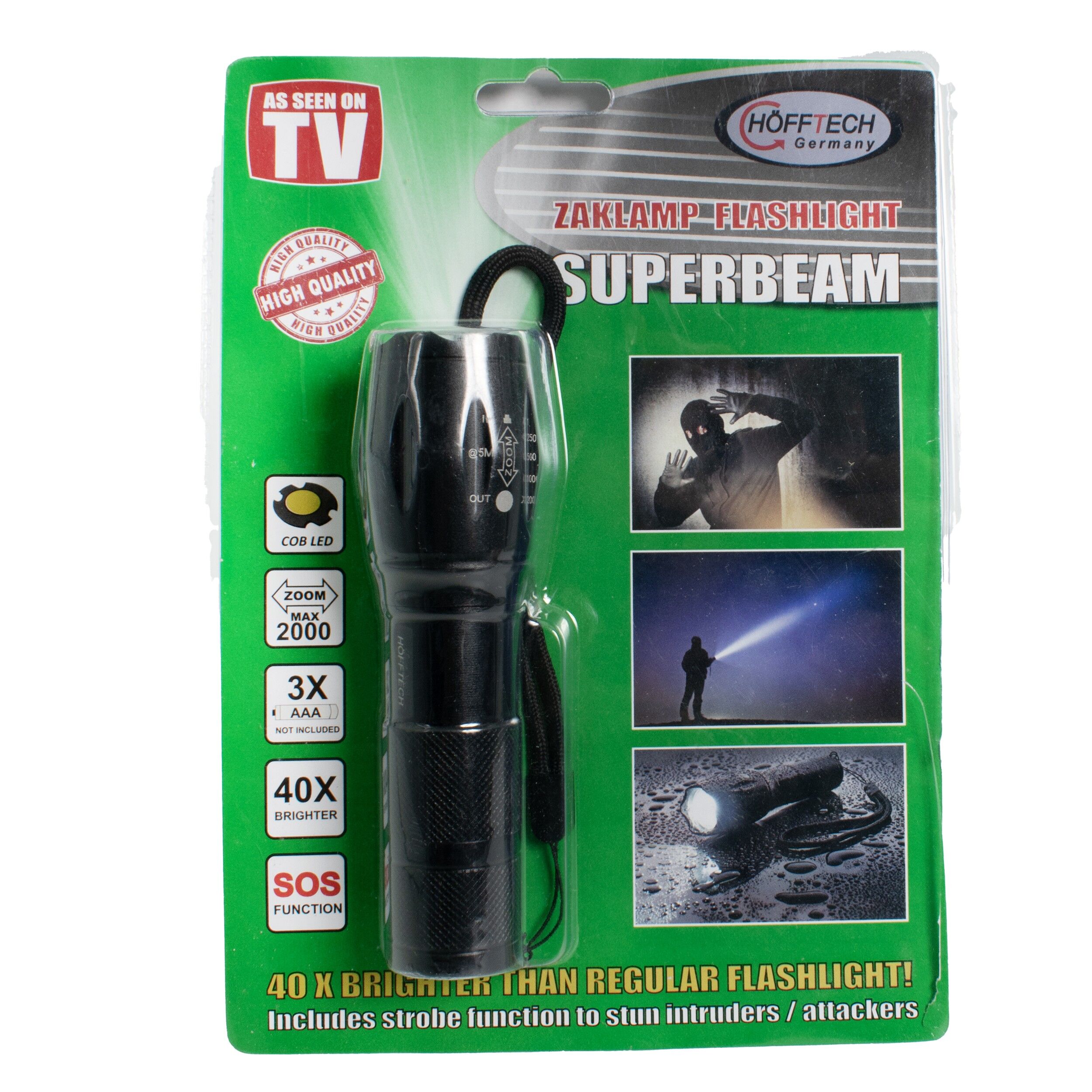 Lanterna cu Led, metalica, cu zoom, Hofftech, 47668