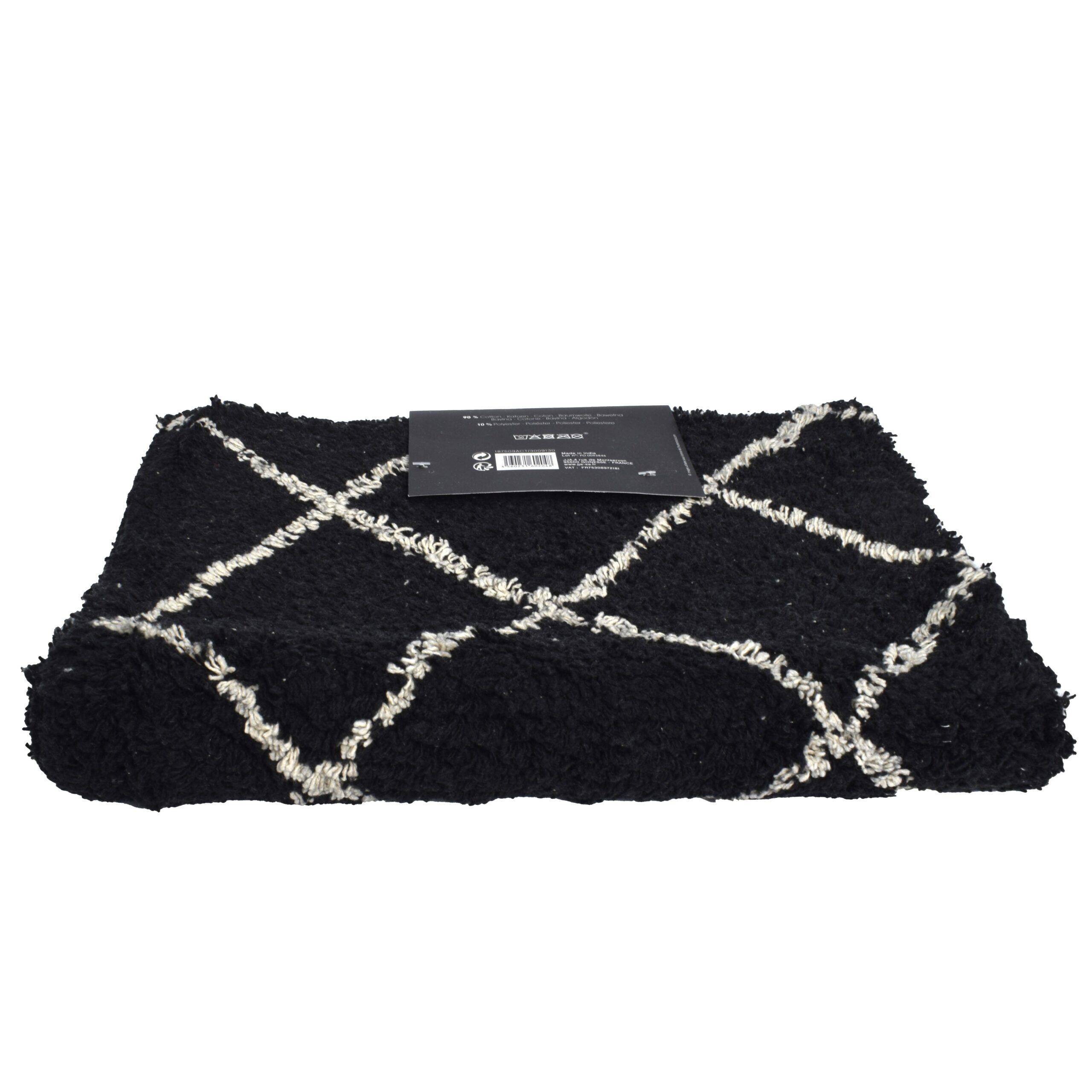 Covoras din bumbac pentru baie, Absolute Chic, negru, 50 x 75 cm , Bathmat, 02048