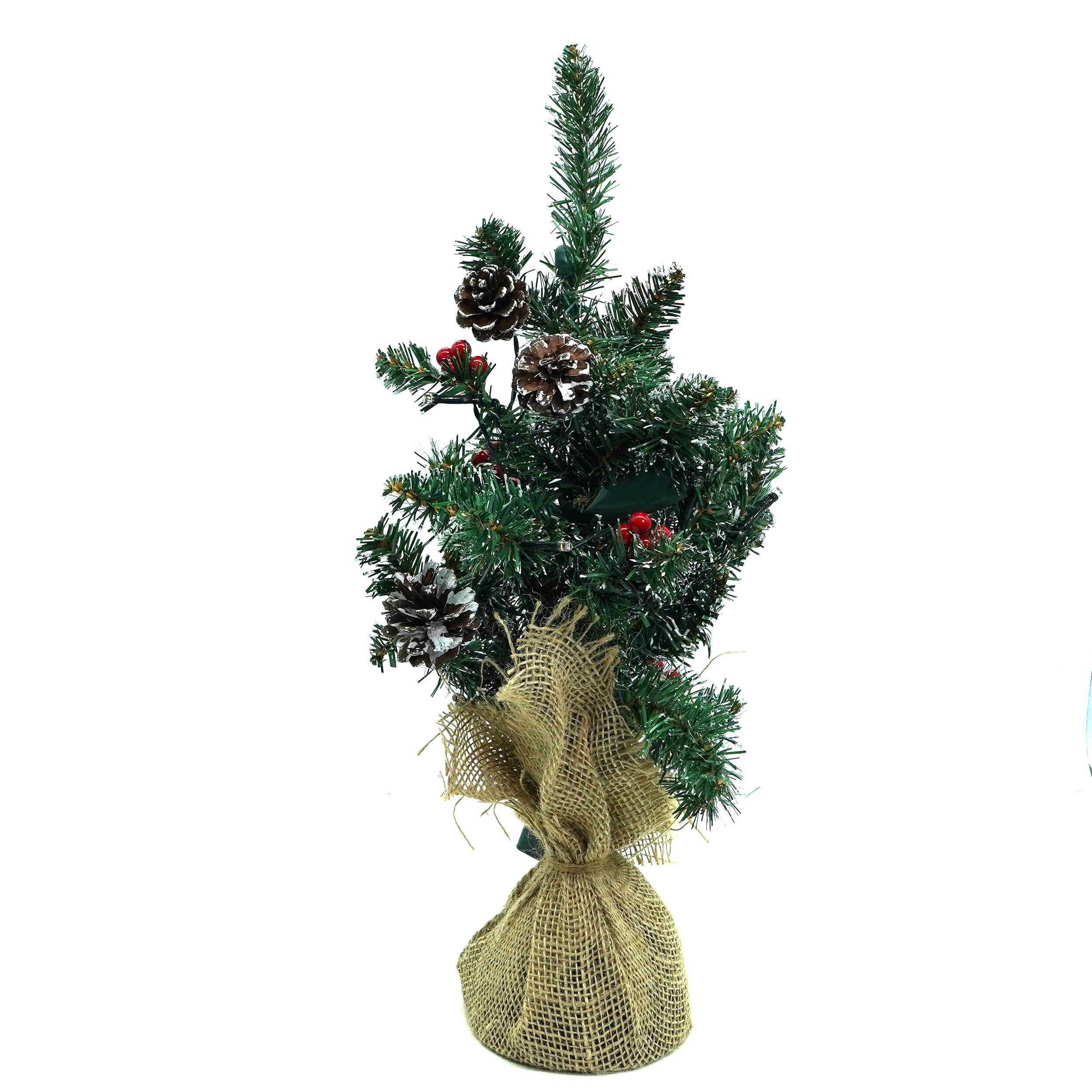 Pom de Craciun cu Leduri si Conuri, 55 cm, 34198