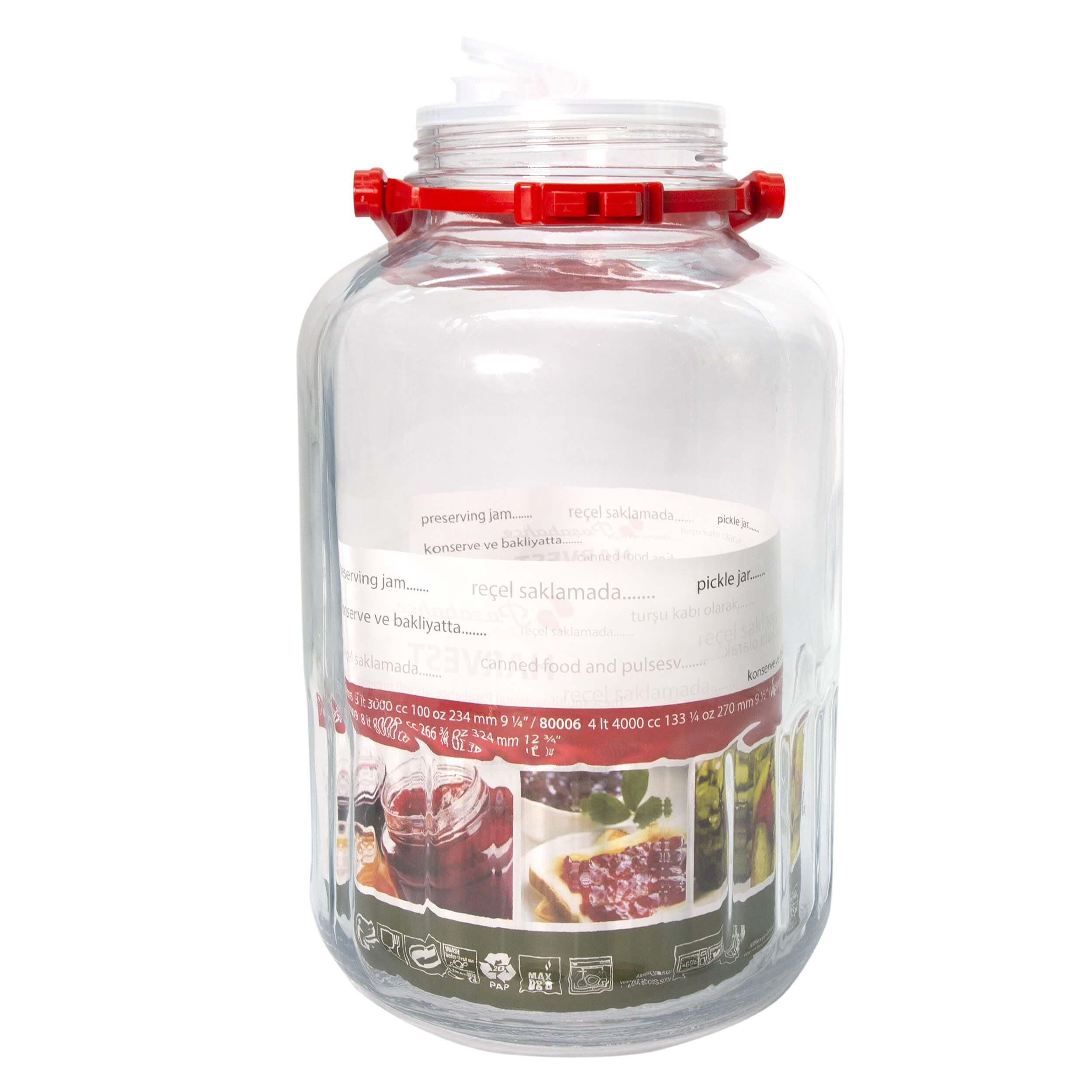 Borcan cu capac si maner, Pasabahce, 8 L, 64362