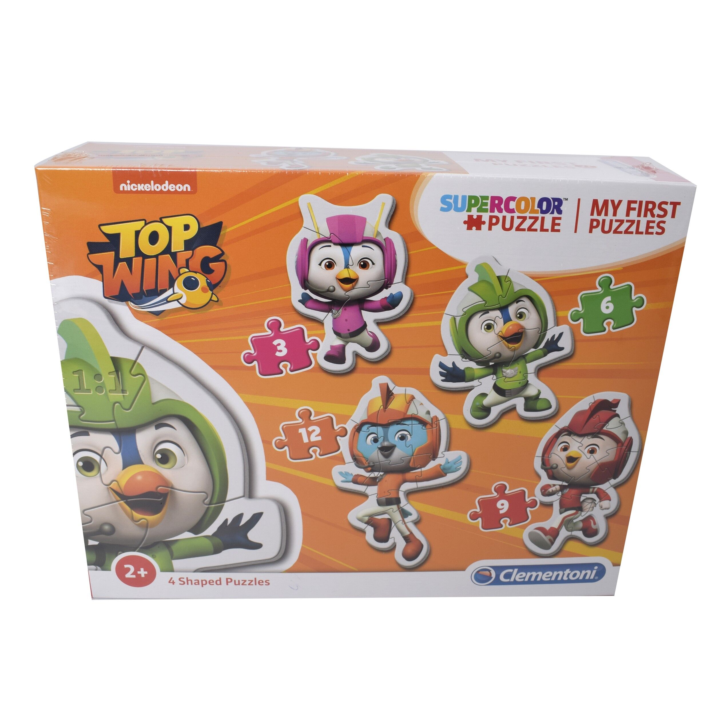 Puzzle copii, 4 in 1, supercolorat, cu personajele nickelodeon top wing, 807880