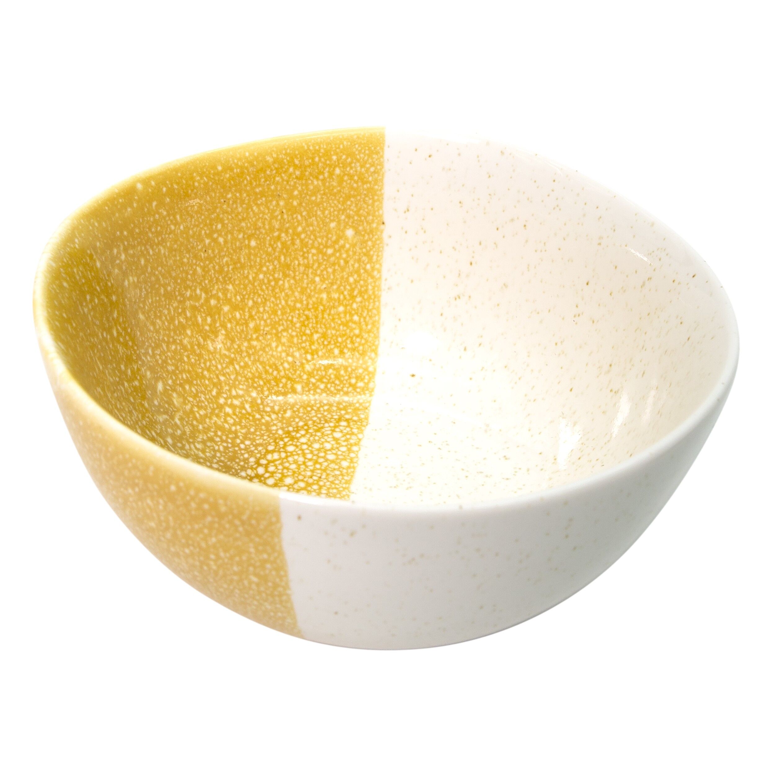 Bol in doua culori, din portelan, 13.5 x 7 cm, Gusta, culoare alb si maro, 806928