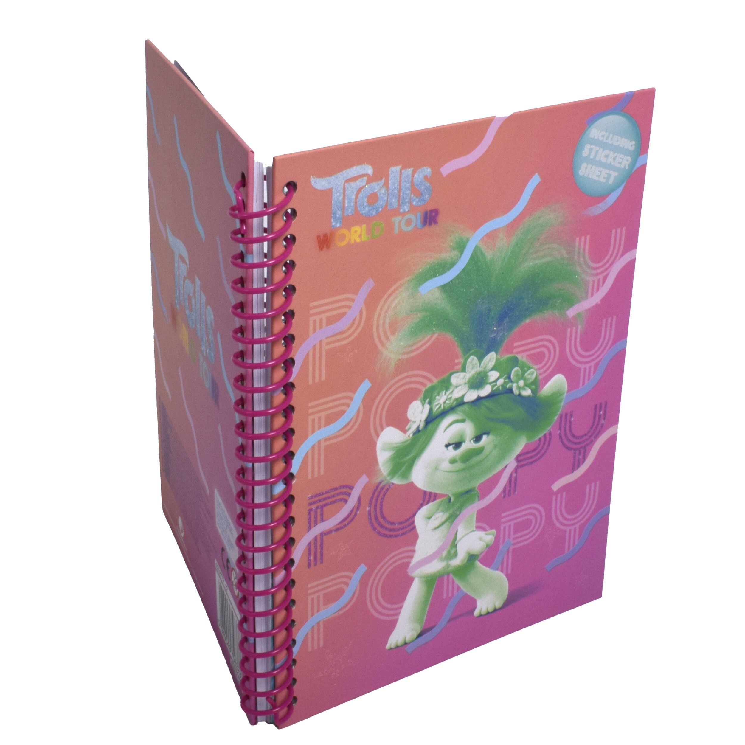 Caiet Trolls Poppy cu stickere, DreamWorks, 58378