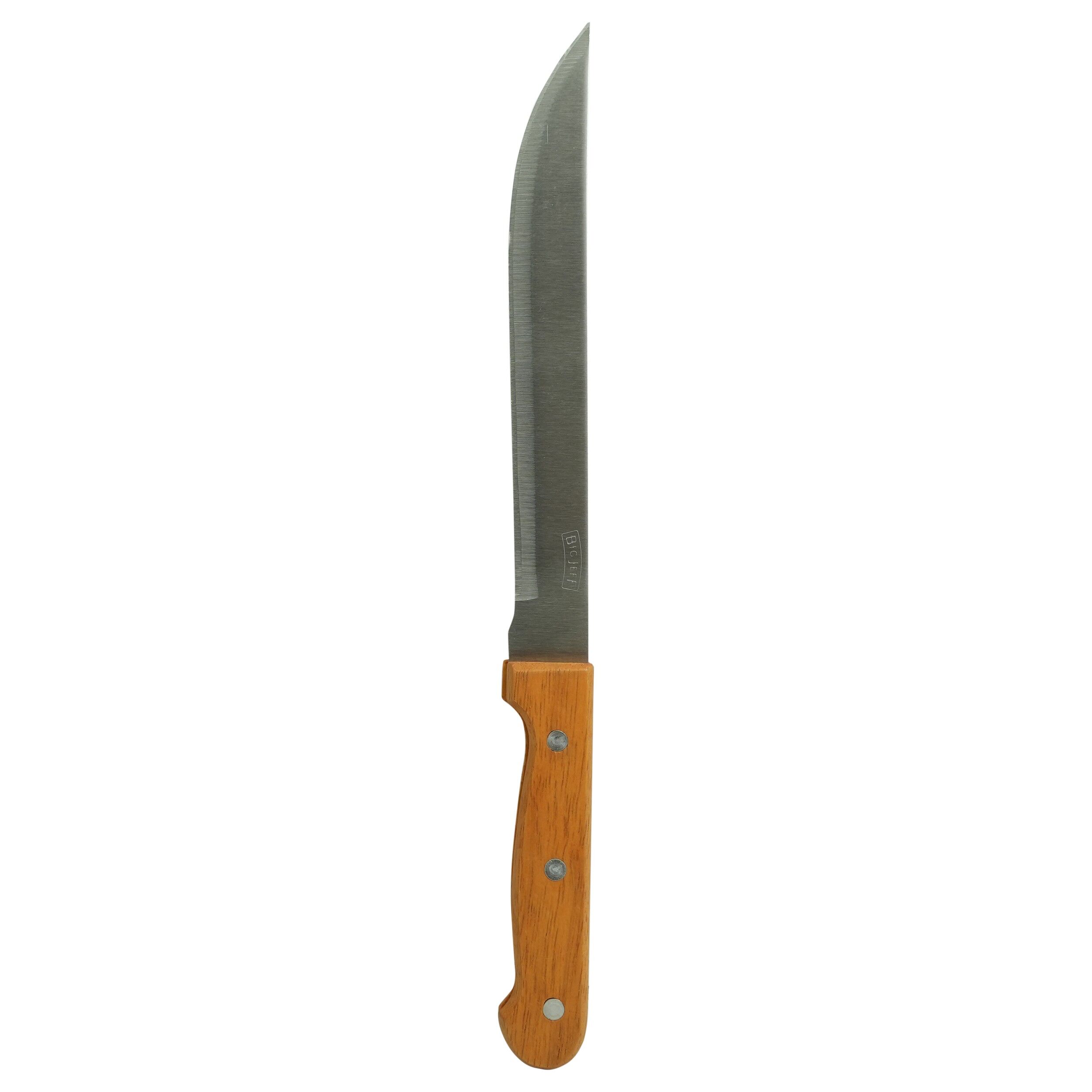 Set ustensile gratar, Big Jeff, Cutit/Furculita, 32cm/32cm, Inox/Lemn, Maro/Argintiu