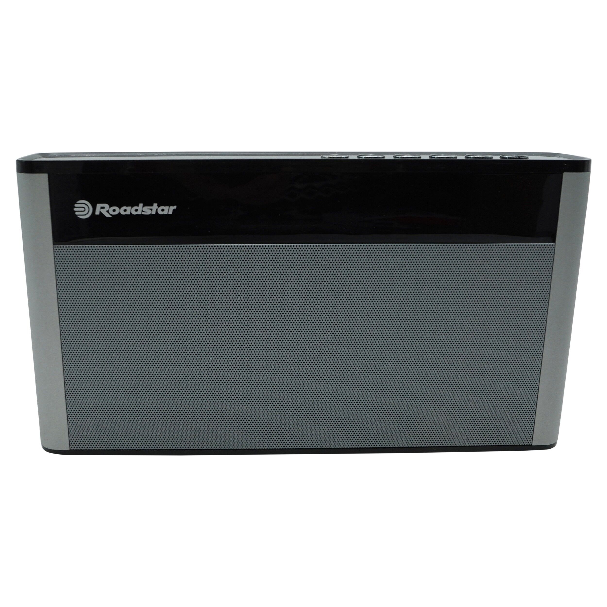 Radio Portabil Retro Roadstar cu Ceas, Bluetooth și FM, Argintiu, 32768