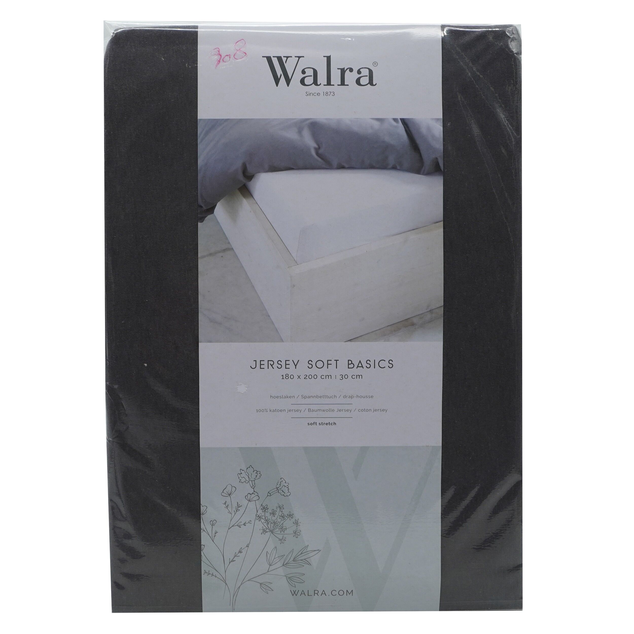 Husa saltea din bumbac, gri inchis, Jersey Soft Basic, Walra, 5524DGY