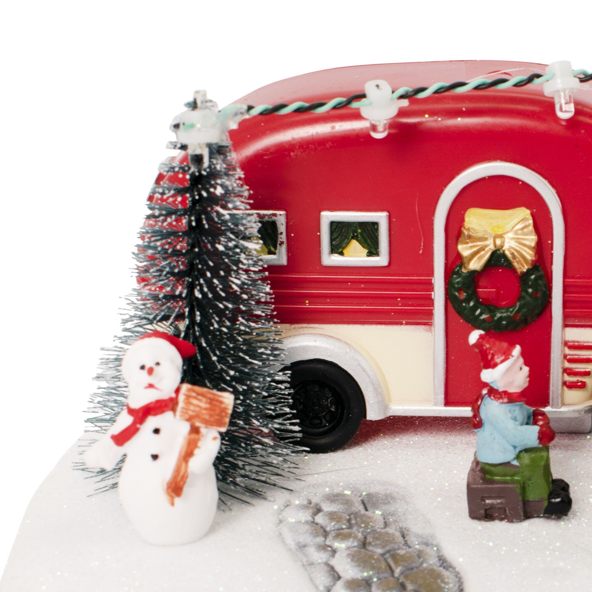 Decoratiune craciun, rulota, cu led, 18.5 cm x 13 cm x 10.5 cm, 7 led, 808351 - imagine 3