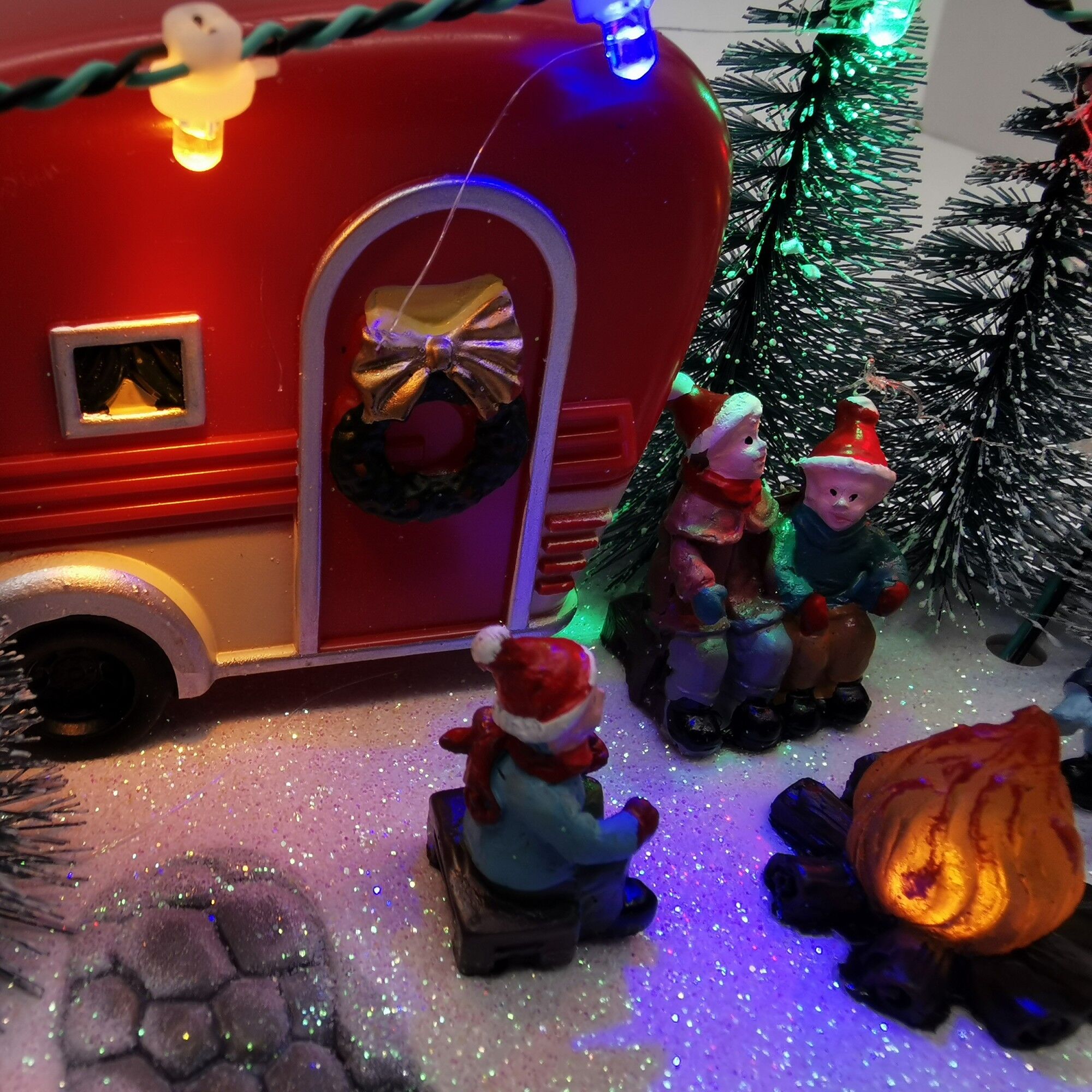 Decoratiune craciun, rulota, cu led, 18.5 cm x 13 cm x 10.5 cm, 7 led, 808351 - imagine 2