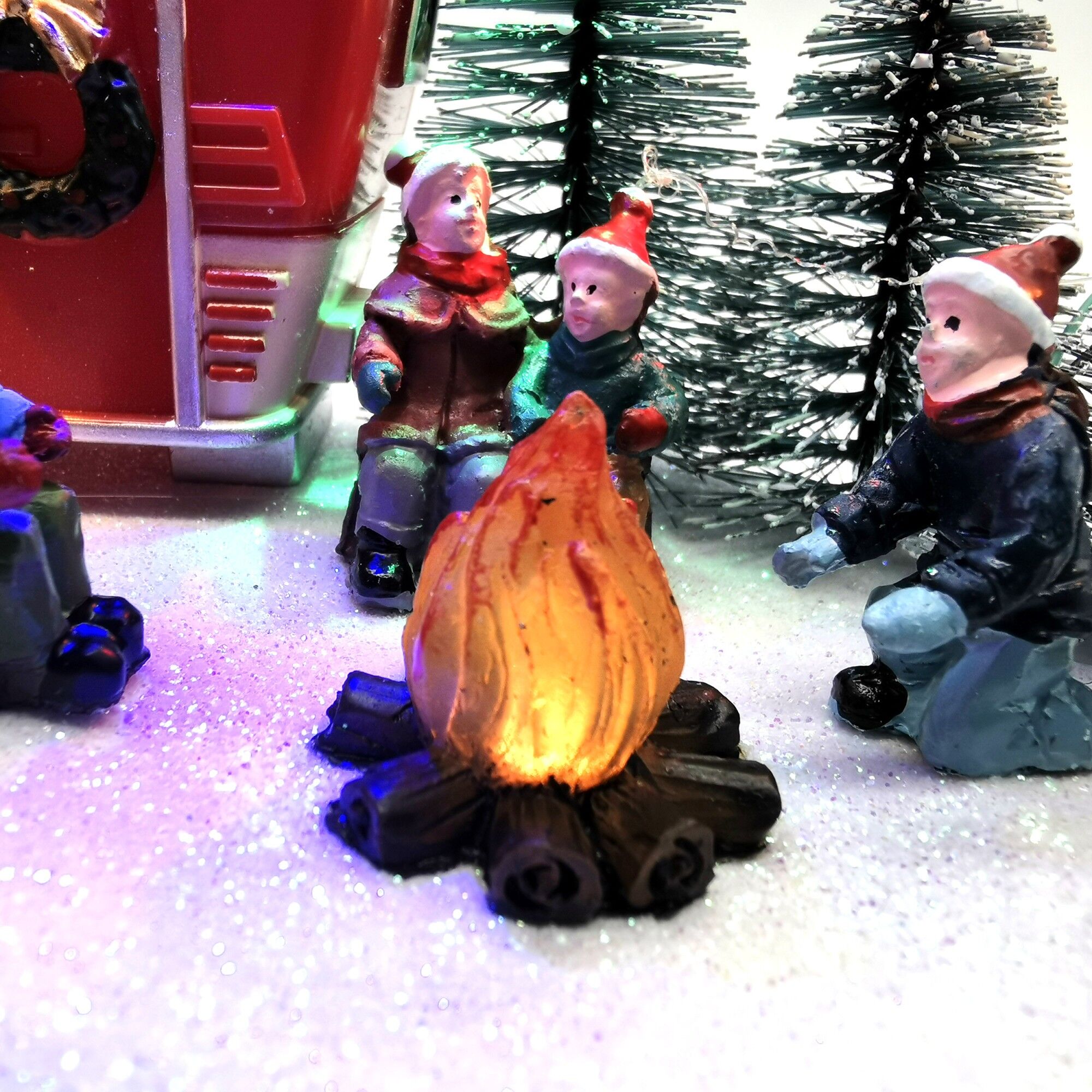 Decoratiune craciun, rulota, cu led, 18.5 cm x 13 cm x 10.5 cm, 7 led, 808351 - imagine 5