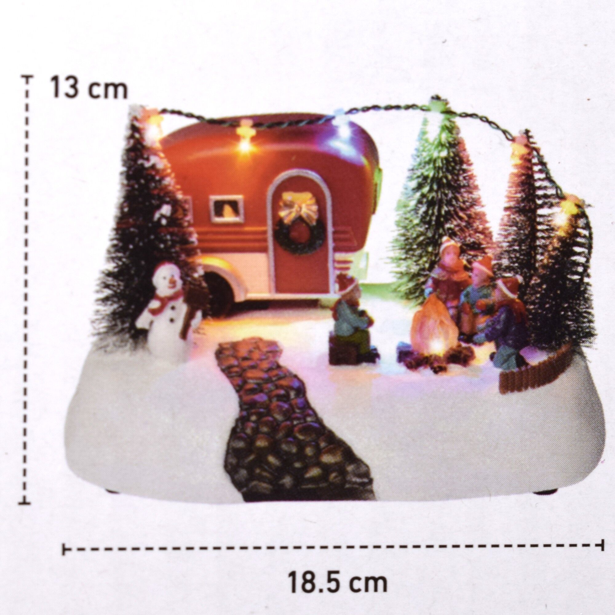 Decoratiune craciun, rulota, cu led, 18.5 cm x 13 cm x 10.5 cm, 7 led, 808351 - imagine 6