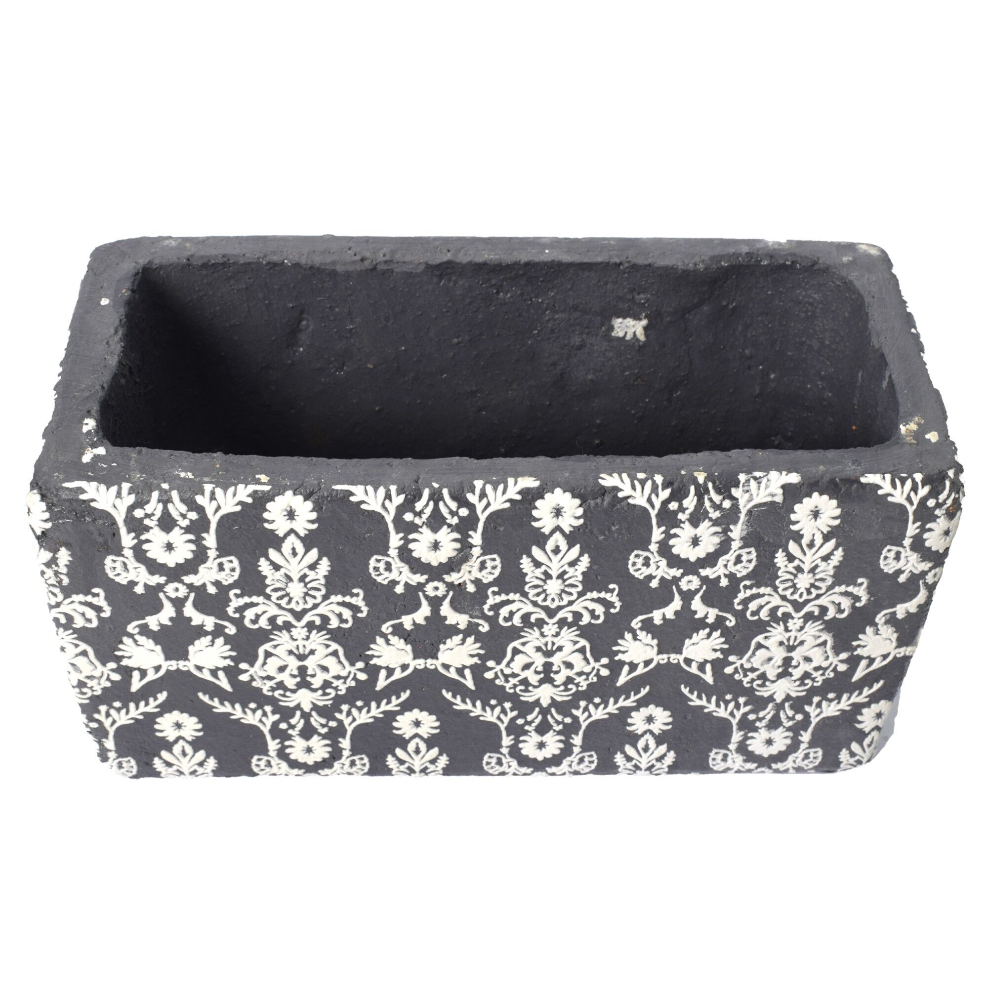 Ghiveci decorativ, negru cu alb, 20 x 9.5 cm, Ghihada, 808223