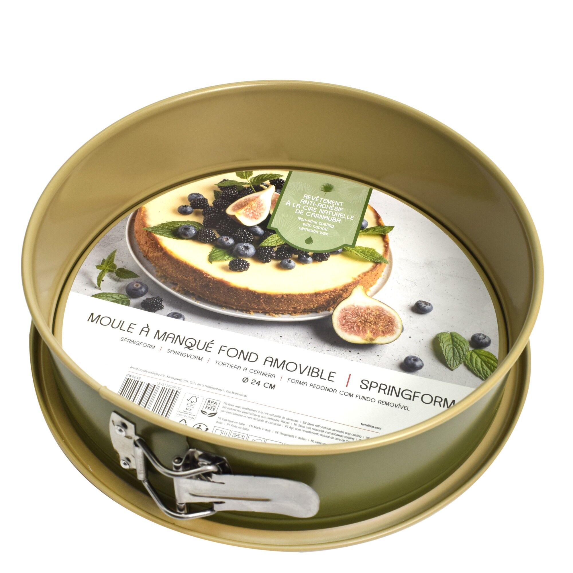 Tava rotunda pentru tort, cu prindere metalica, 24 x 6 cm, non stick, 808689