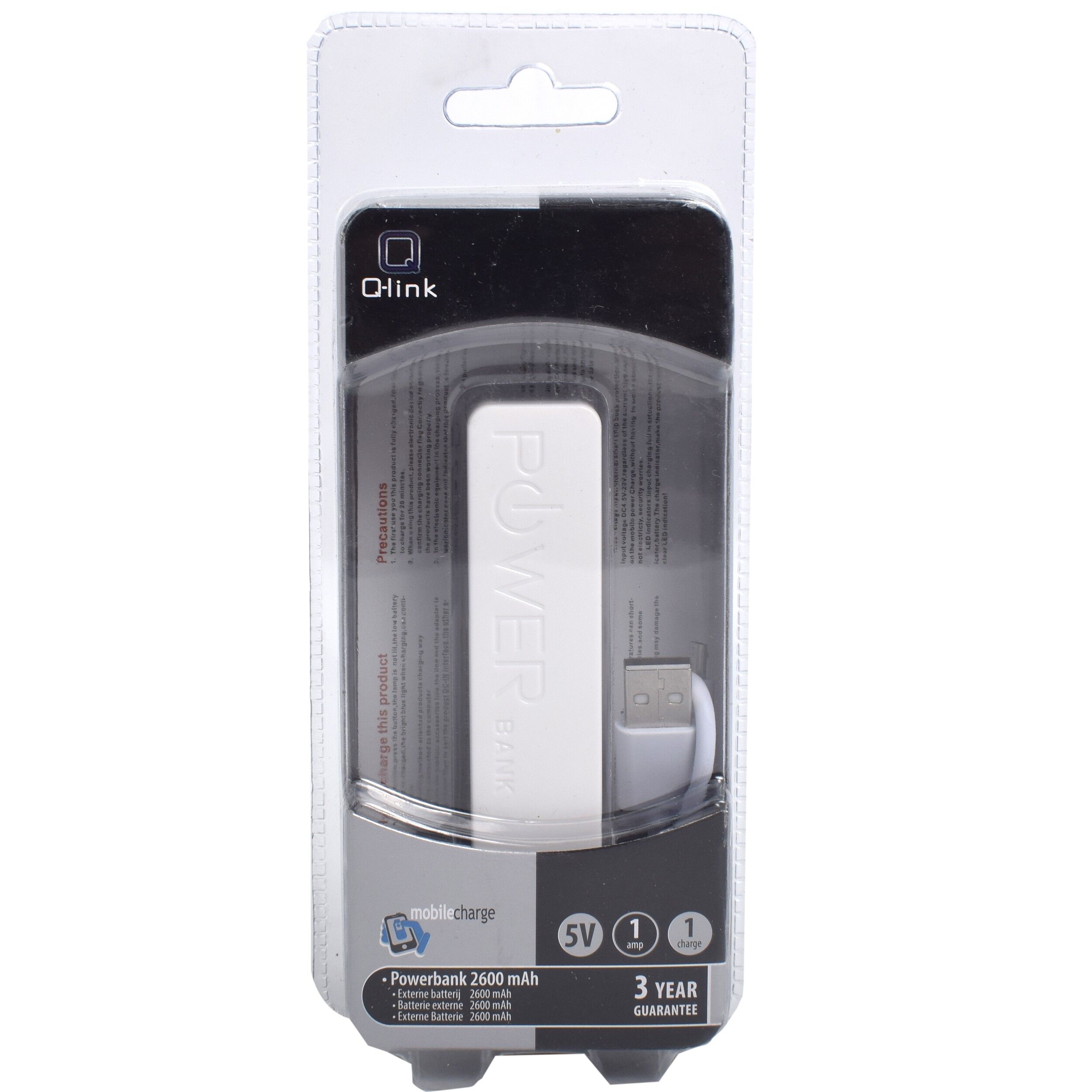 Baterie externa, Power Bank Q-Link, 2600 mAh, 5V 1Amp, 806087 - imagine 3