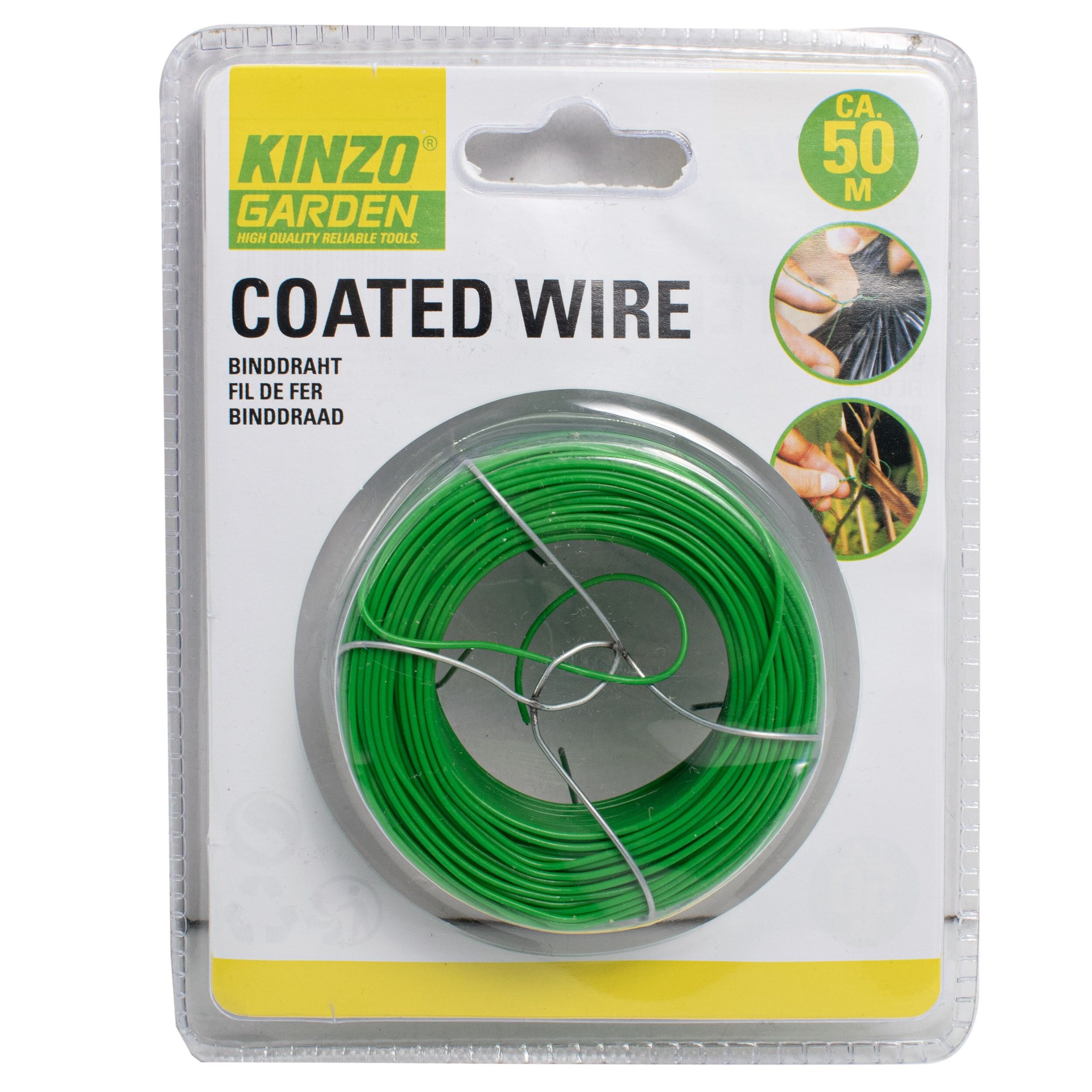 Sarma verde pentru legat in gradina,1.6mmx50m, PVC Coated, Kinzo, 19472