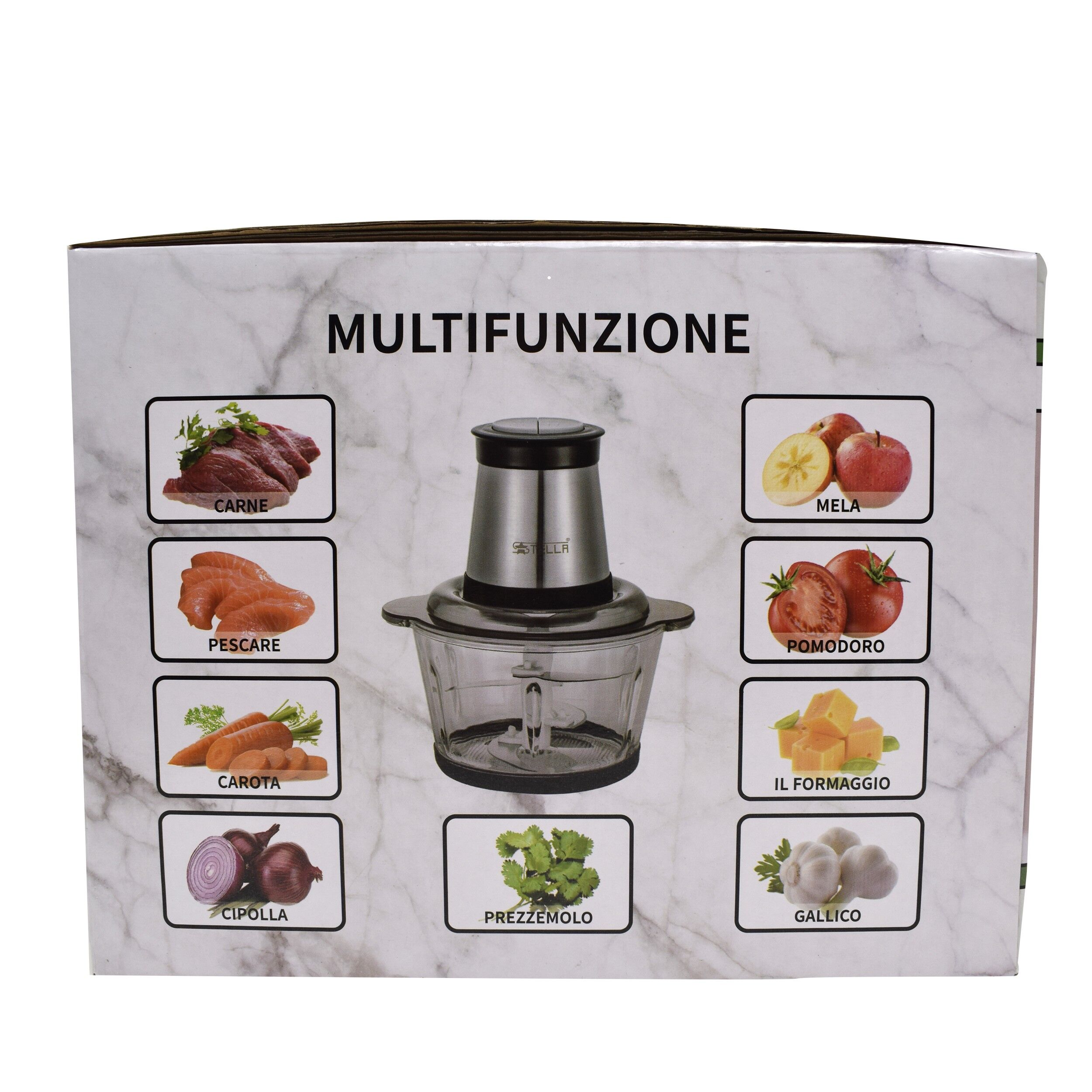 Tocator electric Stella, 4 lame din otel inoxidabil de inalta calitate, 500 W, 1.8L, recipient din sticla yena, argintiu, 93358 - imagine 3