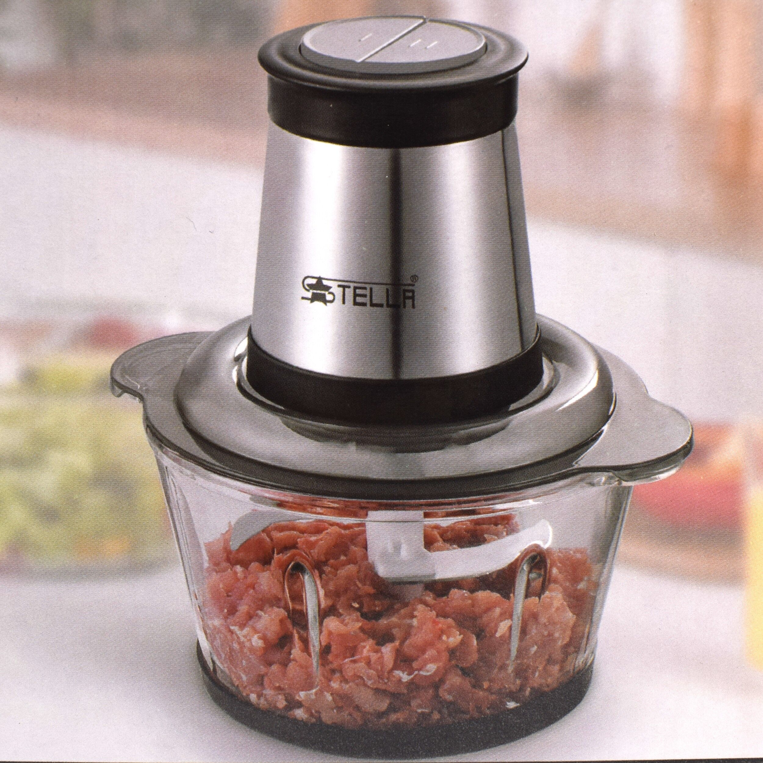 Tocator electric Stella, 4 lame din otel inoxidabil de inalta calitate, 500 W, 1.8L, recipient din sticla yena, argintiu, 93358 - imagine 6