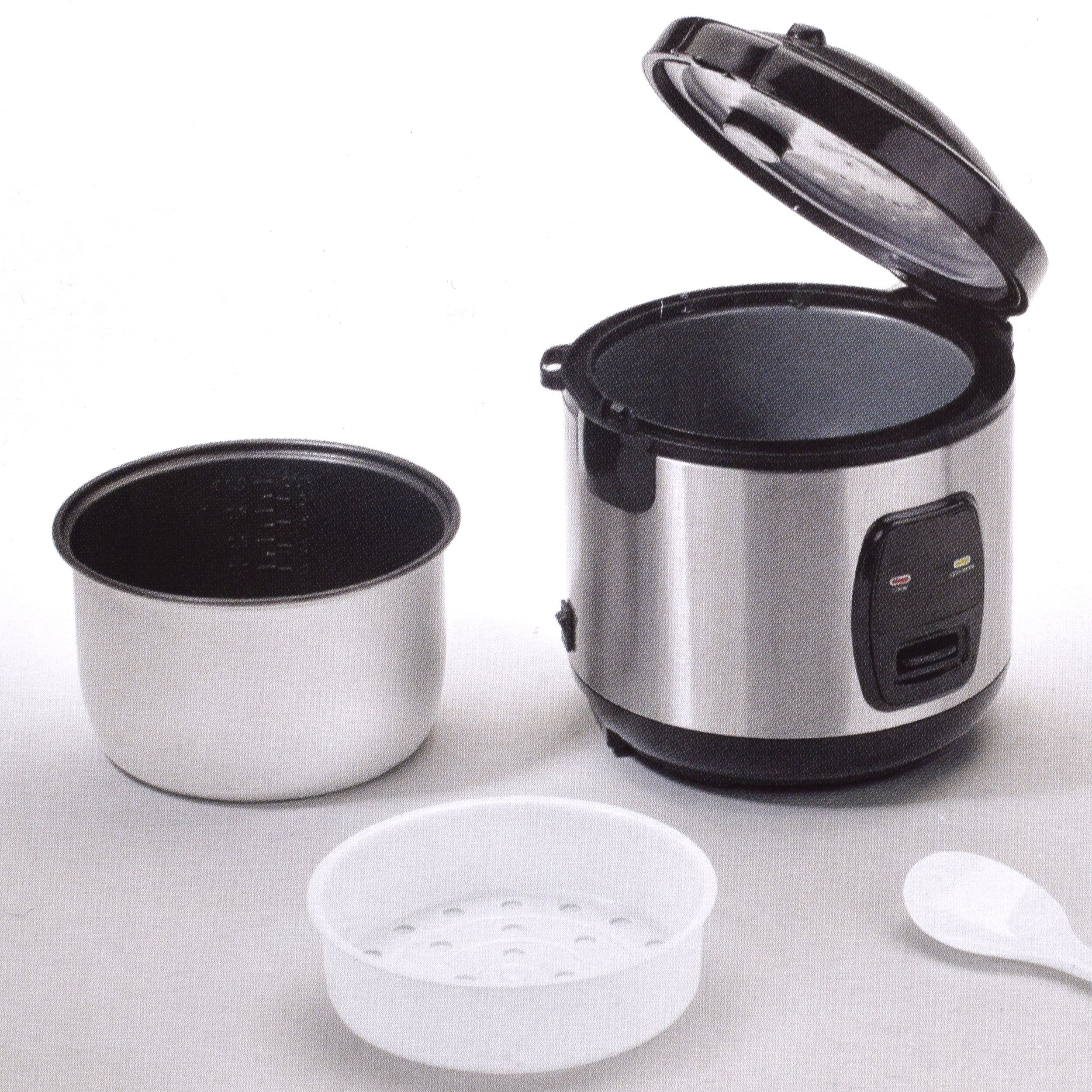 Aparat de gatit orez QUIIGG, 400 W, 1 L, Mentinere automata la cald, argintiu/Negru, 05201 - imagine 4