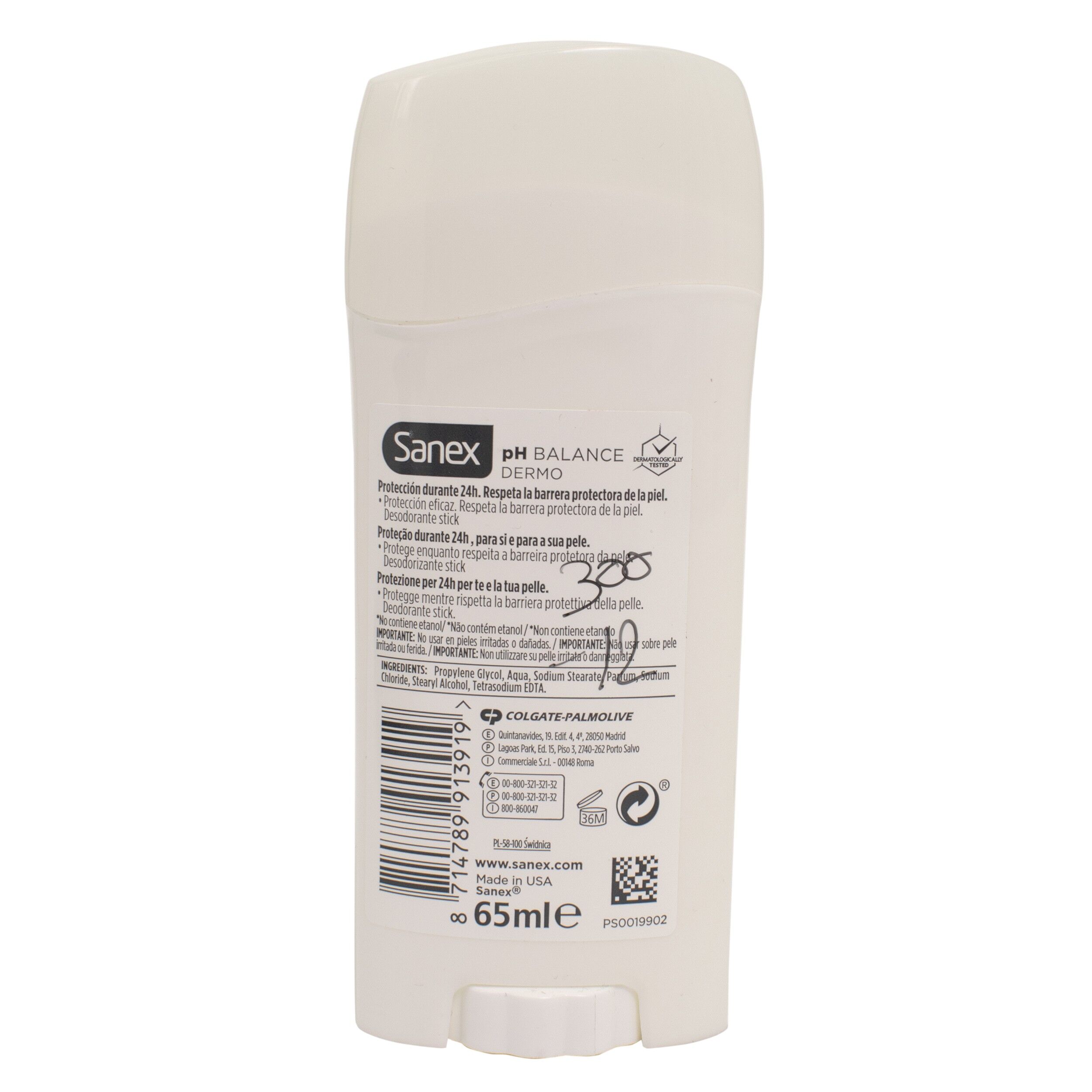 Deodorant antiperspirant stick 24h Sanex Dermo Active3 dermo protector 65ml, 05140 - imagine 2