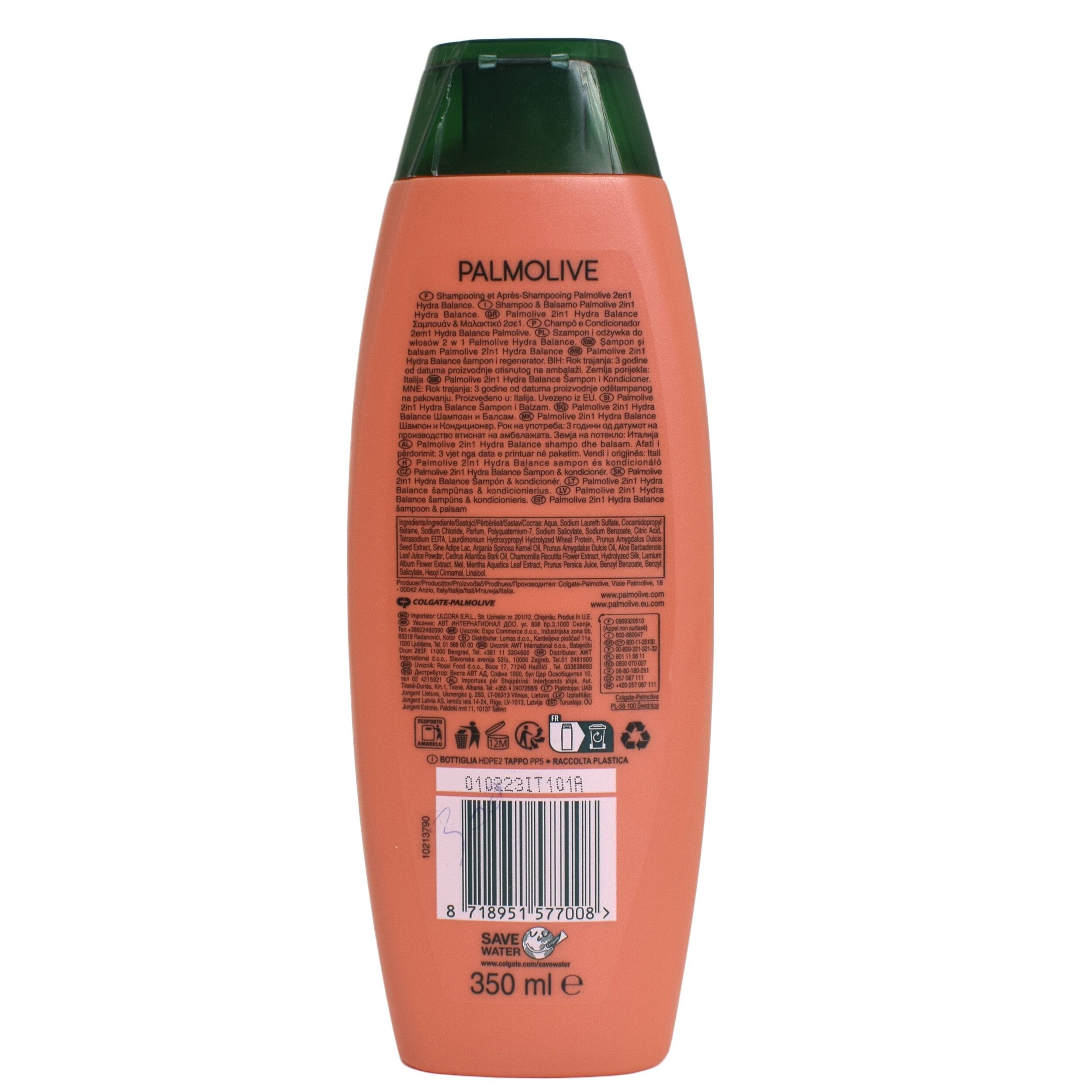 Sampon 2in1, Palmolive, de piersica, 350ml, 7008 - imagine 3