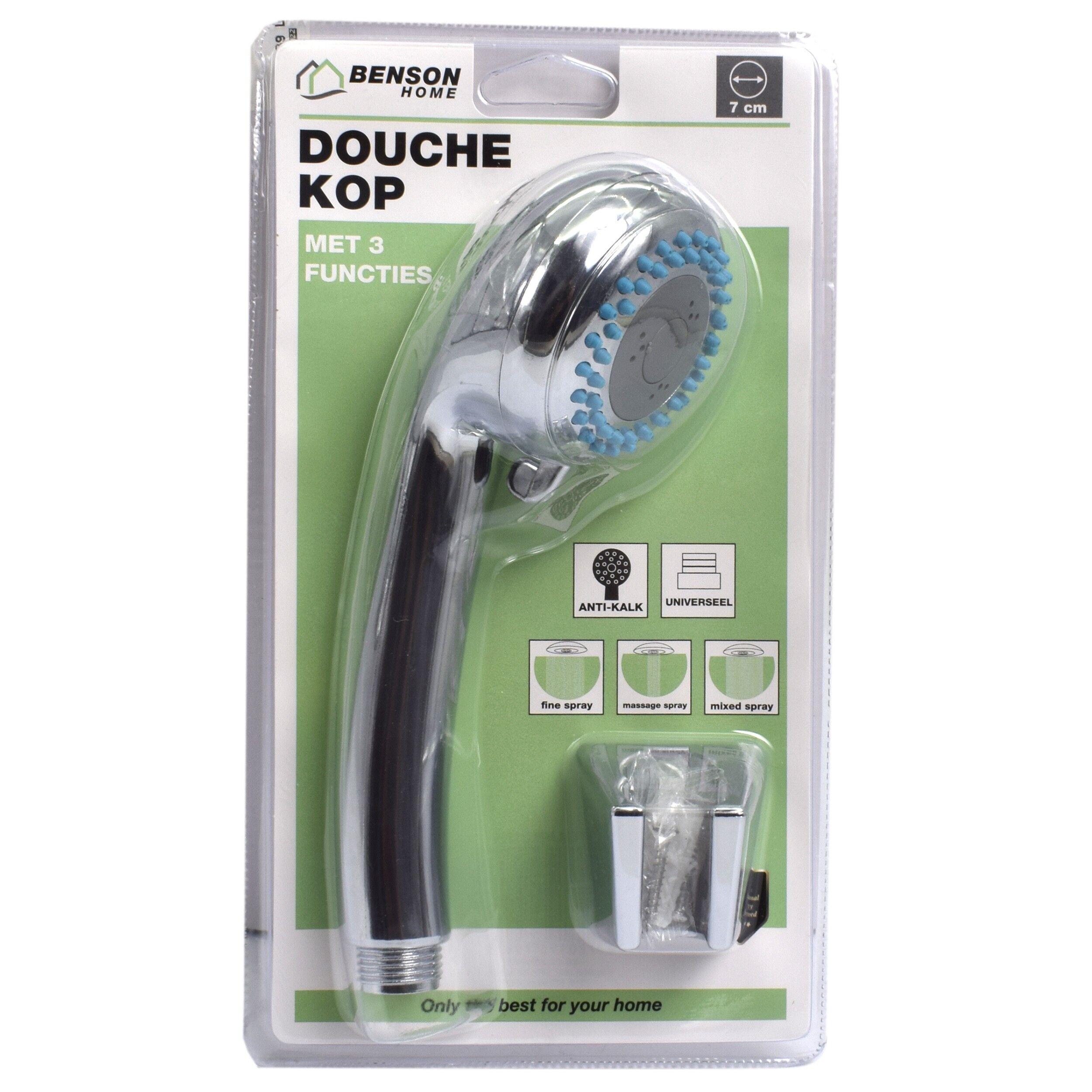 Cap de dus, Para, 3 functii, cu suport,Benson, 7cm, 98194 - imagine 2