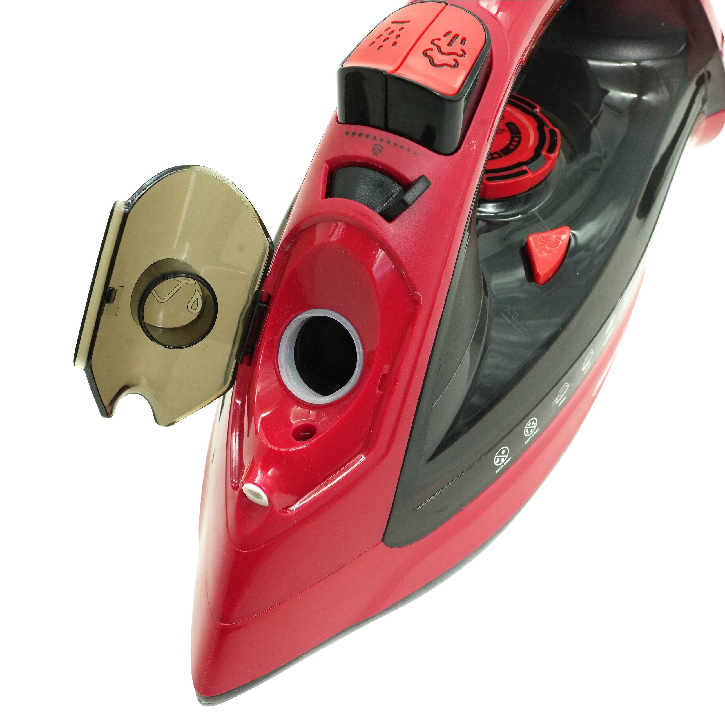 Fier de calcat cu abur MESKO, 3000 W, 70g/min, 400ml, Oprire automata, Functie anti-picurare si auto-curatare, rosu/negru - imagine 2