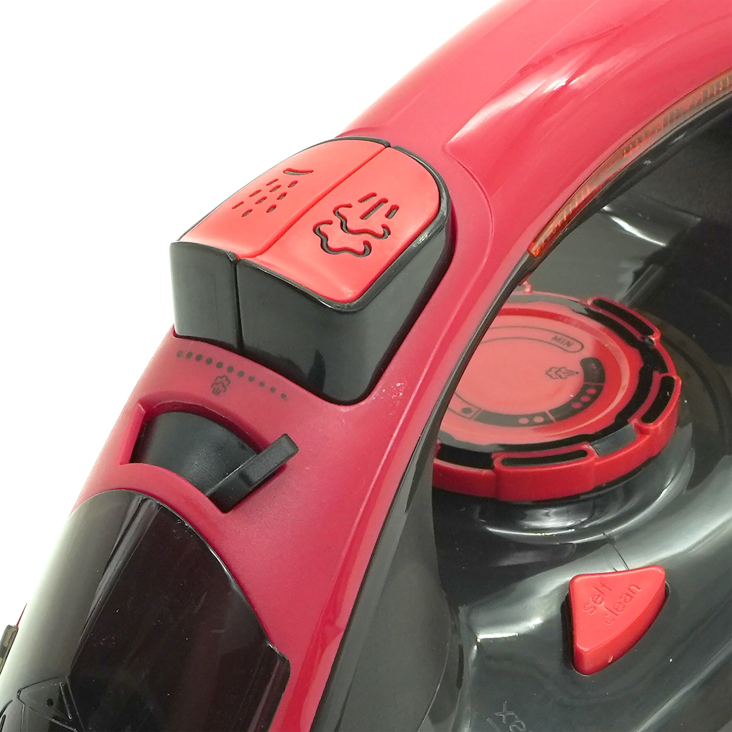 Fier de calcat cu abur MESKO, 3000 W, 70g/min, 400ml, Oprire automata, Functie anti-picurare si auto-curatare, rosu/negru - imagine 3