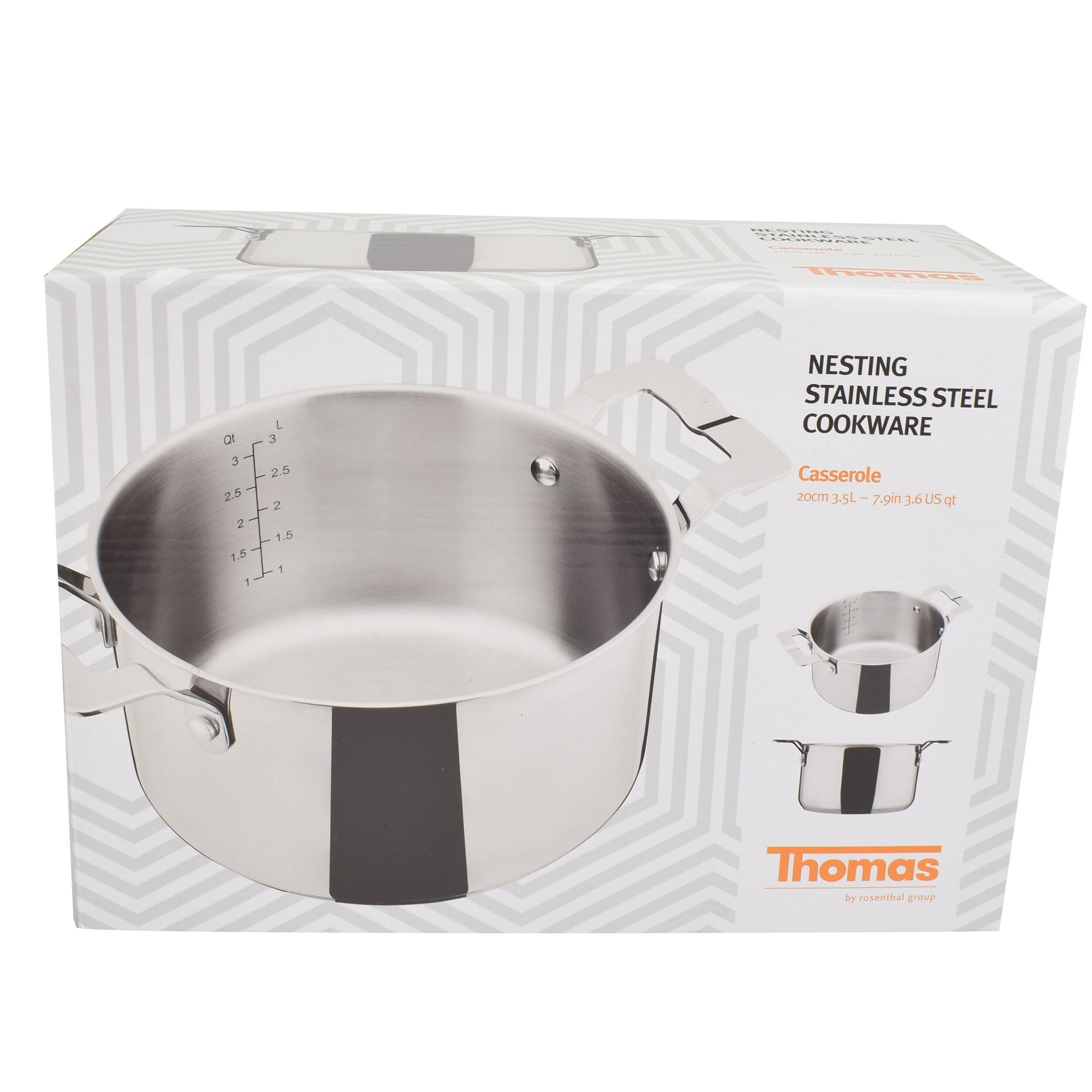 Oala din otel inoxidabil , Thomas, cu inductie, 20 cm, 3.5L