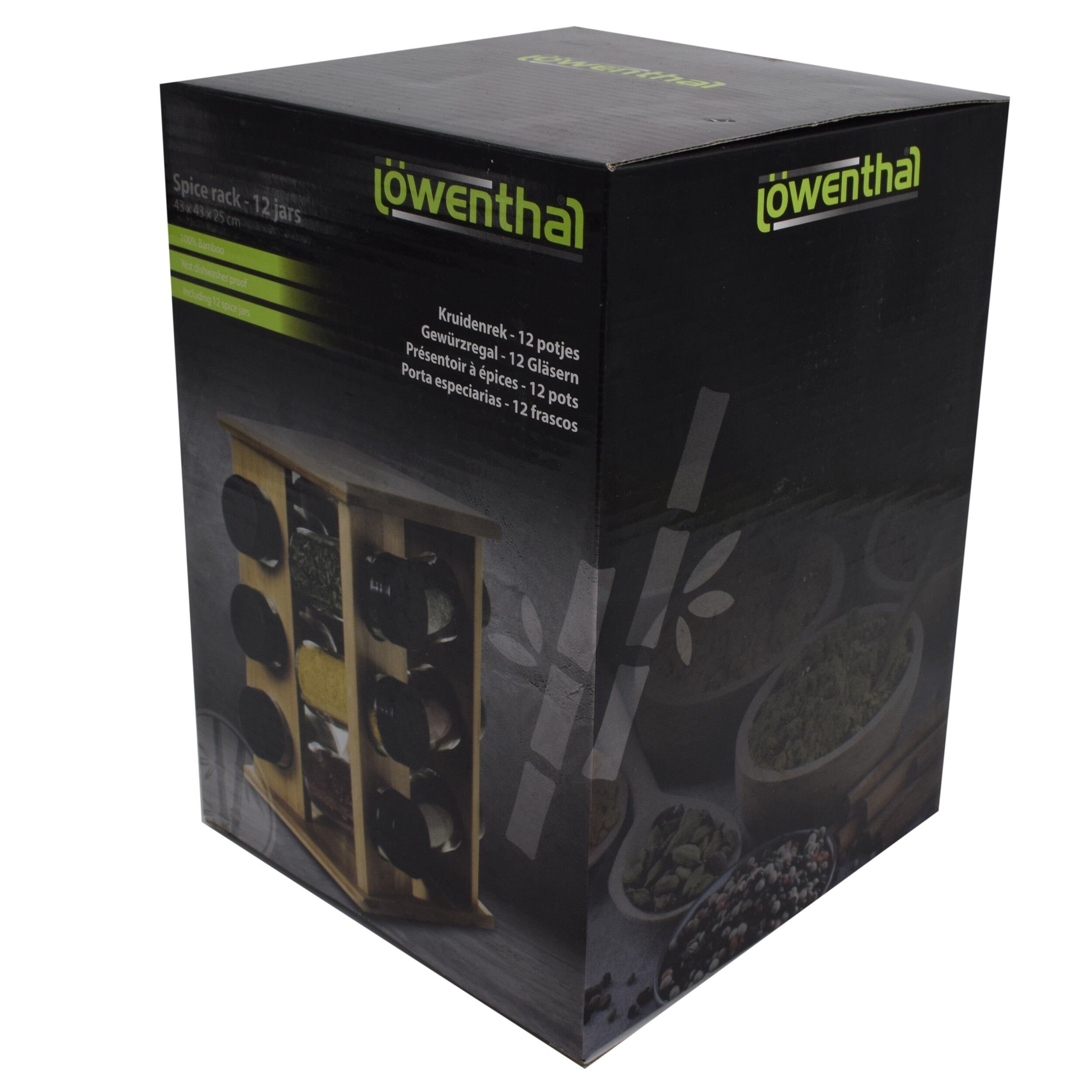 Set recipiente pentru condimente Lowenthal, 12 piese, suport