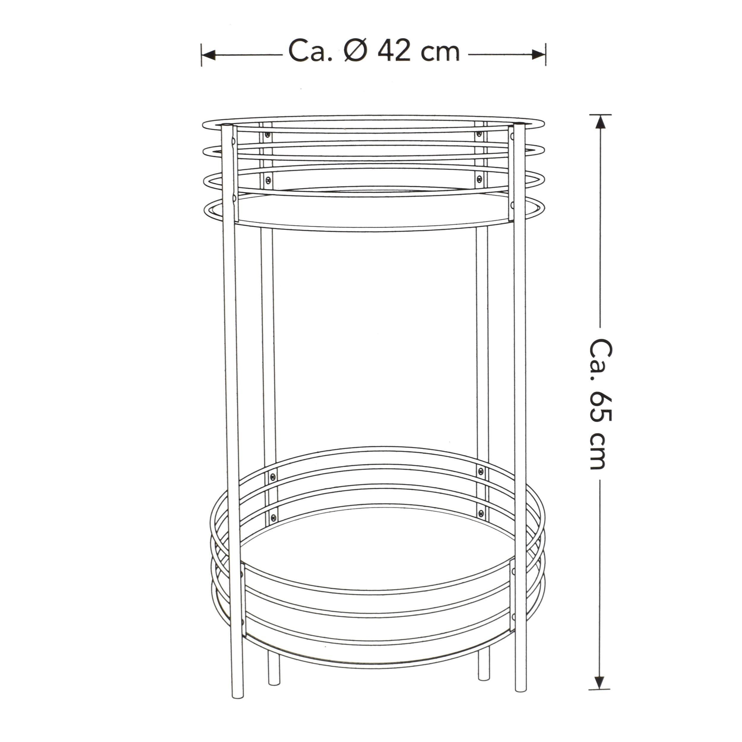 Masuta cu doua etaje de metal si oglinda, Zd Trading, 65 cm, 07223 - imagine 5