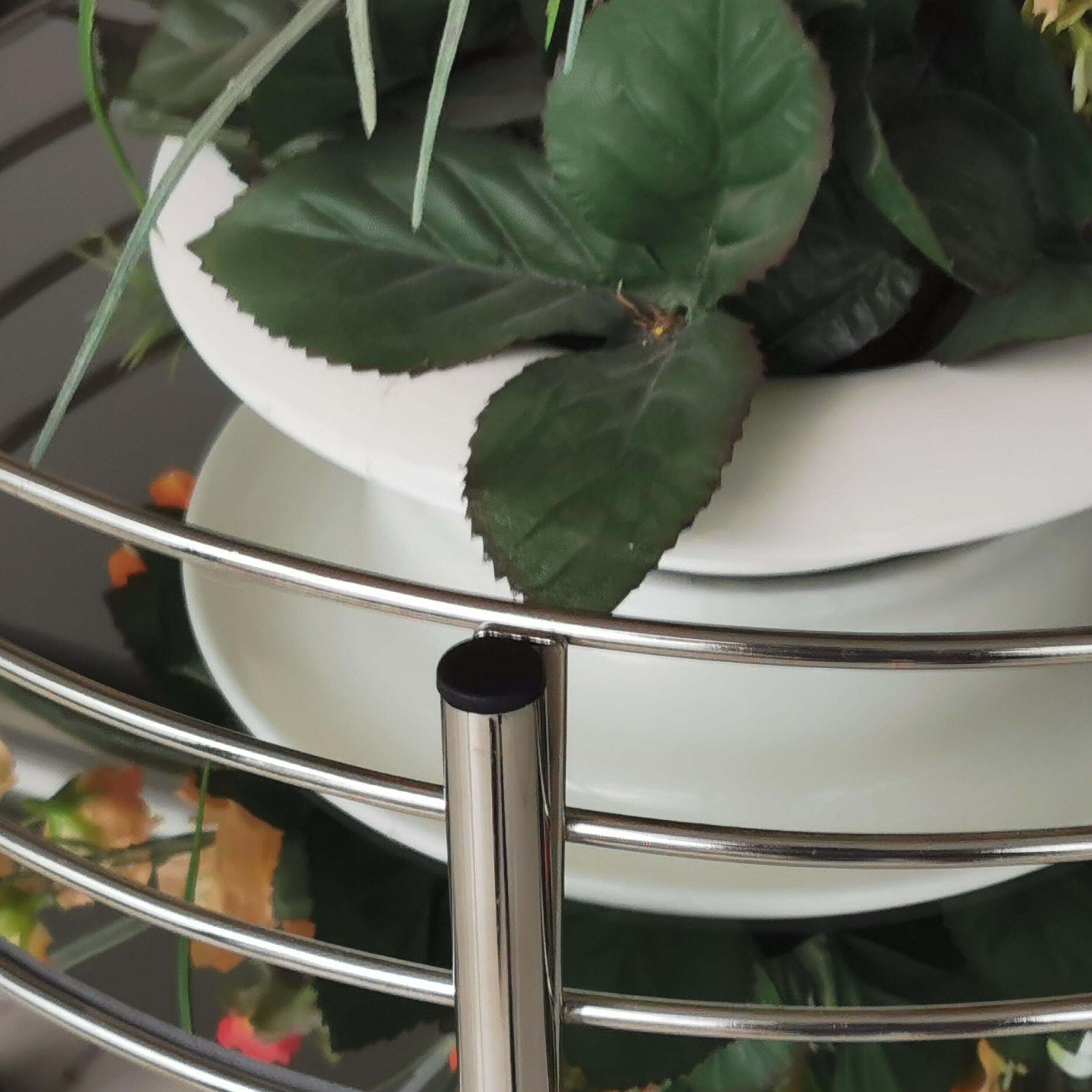 Masuta cu doua etaje de metal si oglinda, Zd Trading, 65 cm, 07223 - imagine 8