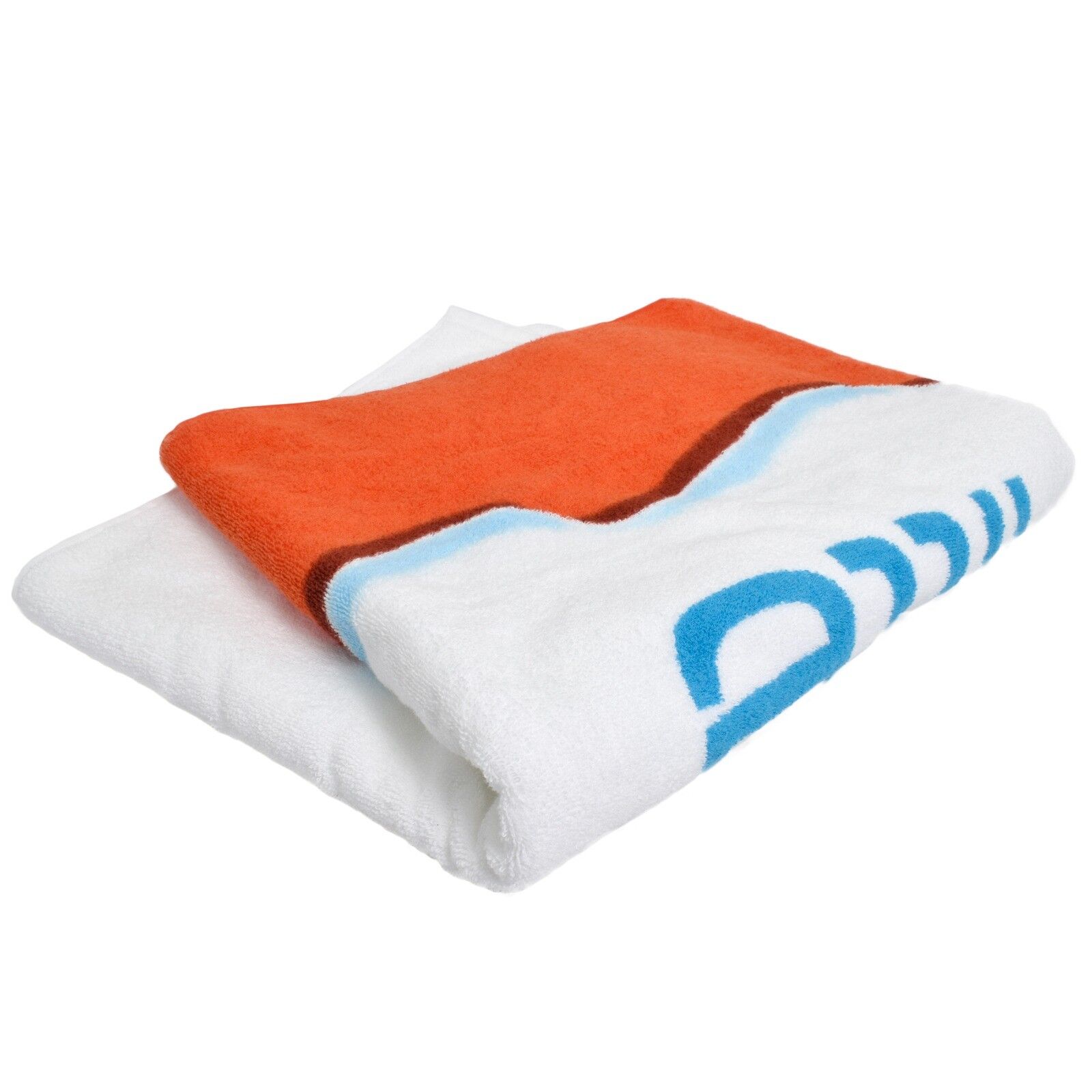 Prosop pentru baie sau plaja, Kinder MilchSchnitte Move, portocaliu cu alb, 70 x 150, bumbac 100%, 31761 - imagine 2