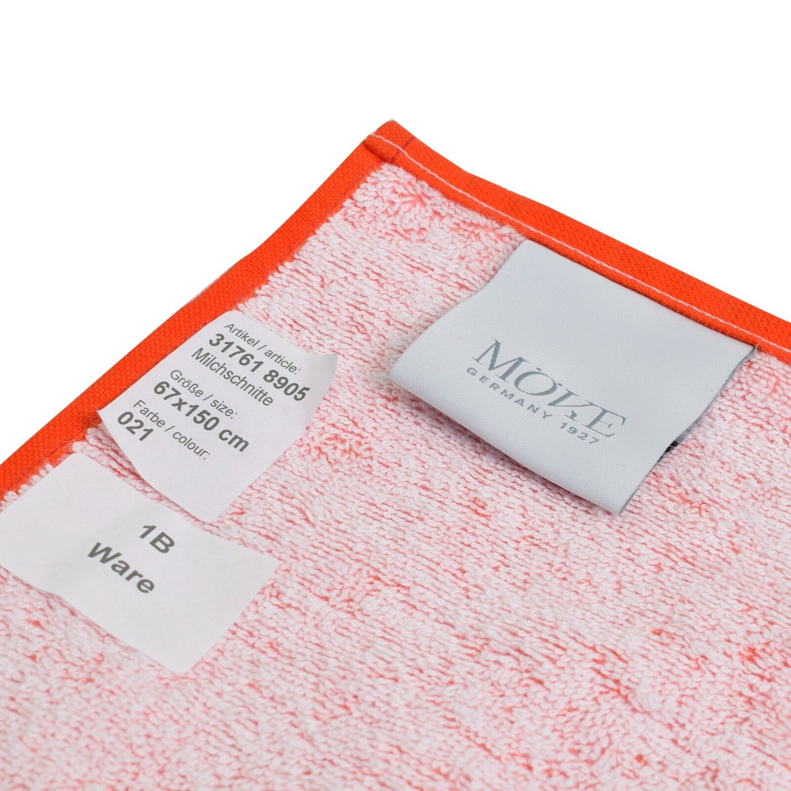 Prosop pentru baie sau plaja, Kinder MilchSchnitte Move, portocaliu cu alb, 70 x 150, bumbac 100%, 31761 - imagine 4