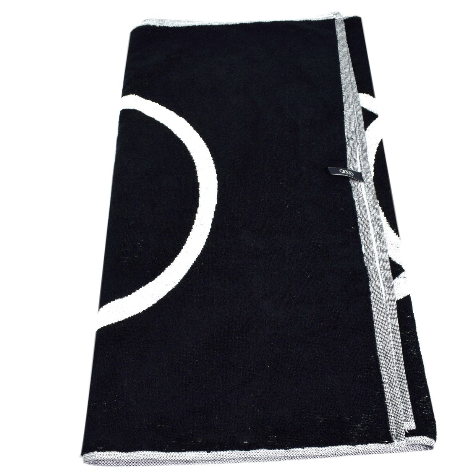 Prosop logo Audi negru pentru baie sau plaja, 70 x 150 cm, 100% bumbac 18487 - imagine 2