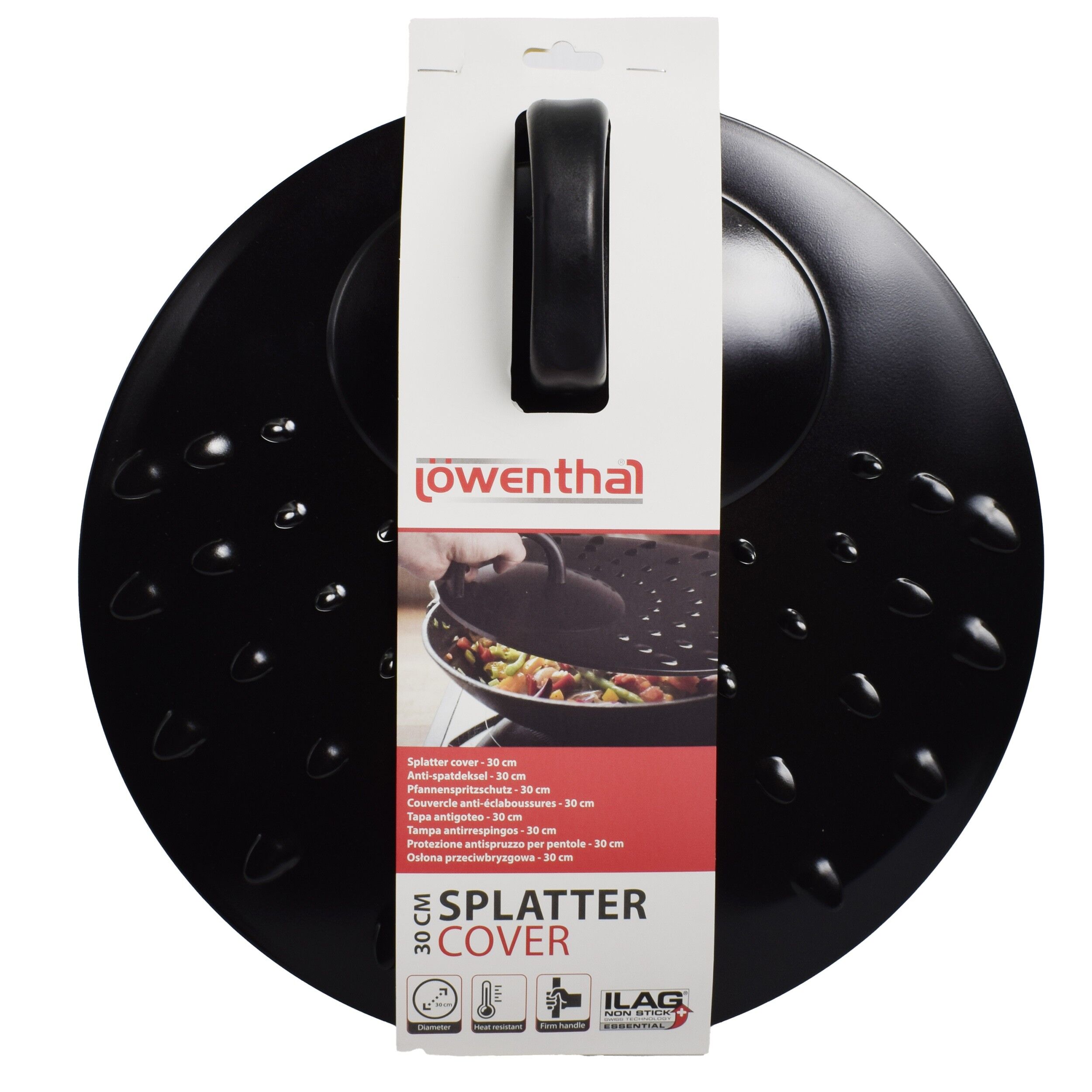 Capac universal, metalic, anti stropi, NEGRU, 30 CM, Lowenthal