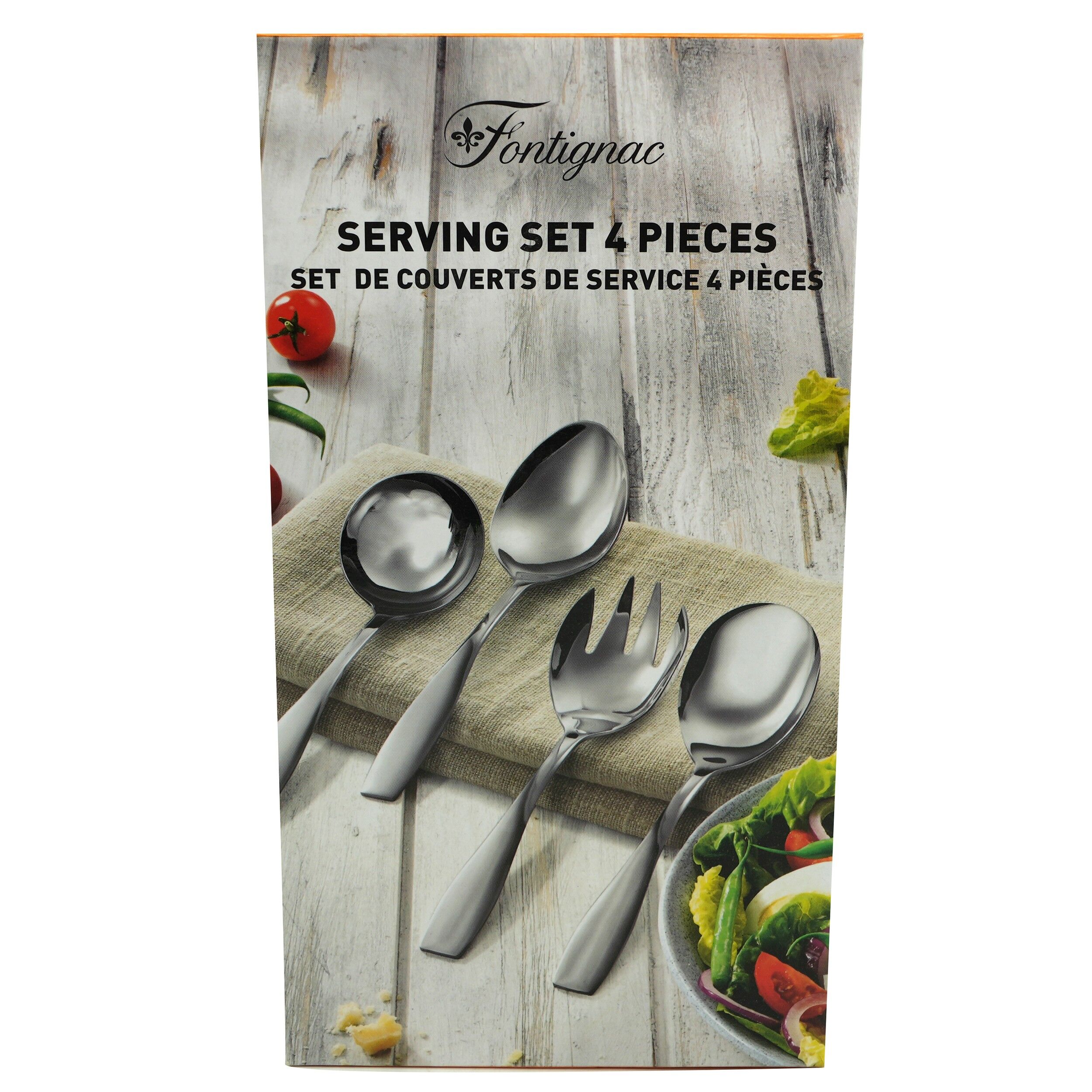 Set de 4 tacamuri pentru servit, din inox 18/10, Fontignac, 01775