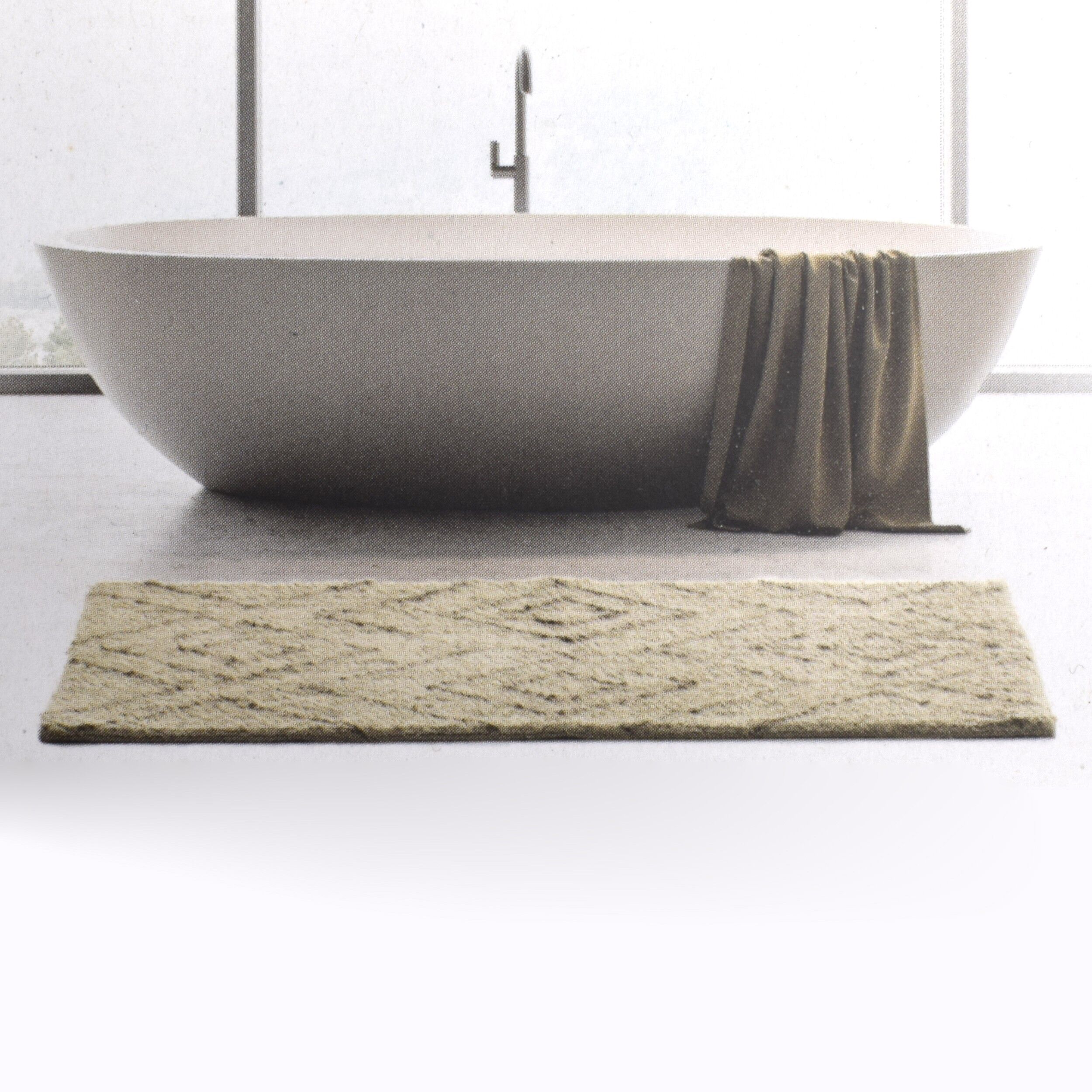 Covoras din bumbac pentru baie, 50 x 75 cm, crem, 02024 - imagine 2