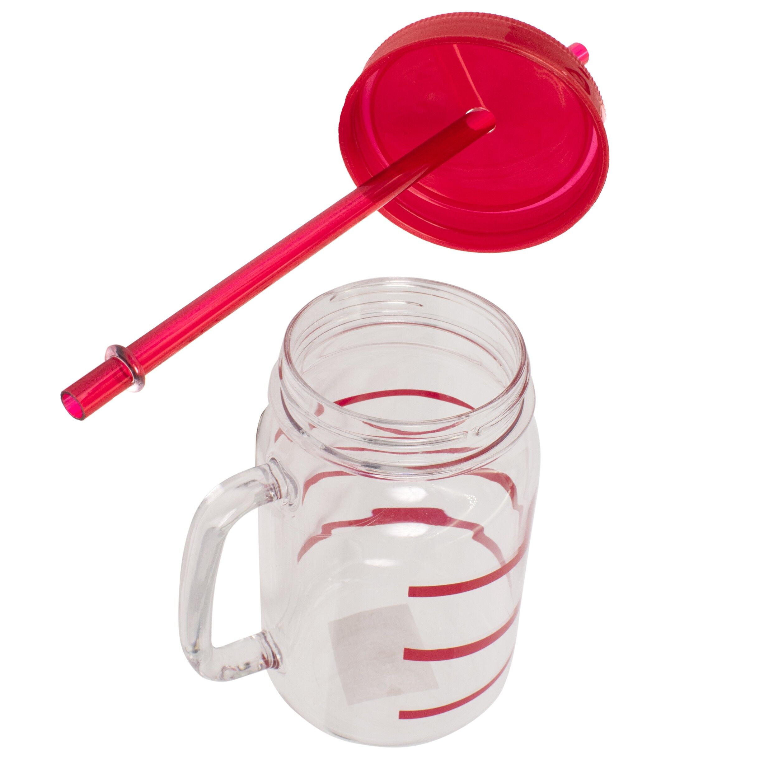 Cana cu pai, antispart, rosu, fara BPA, Gimex, 79439 - imagine 2