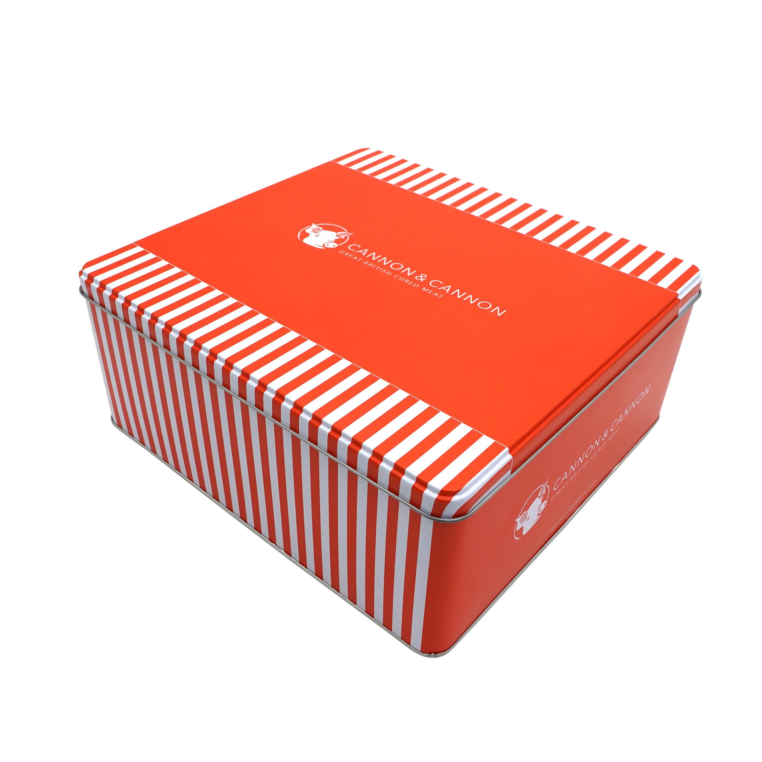 Cutie metalica cu capac, 22 cm, rosie, Cannon, 18262 - imagine 3