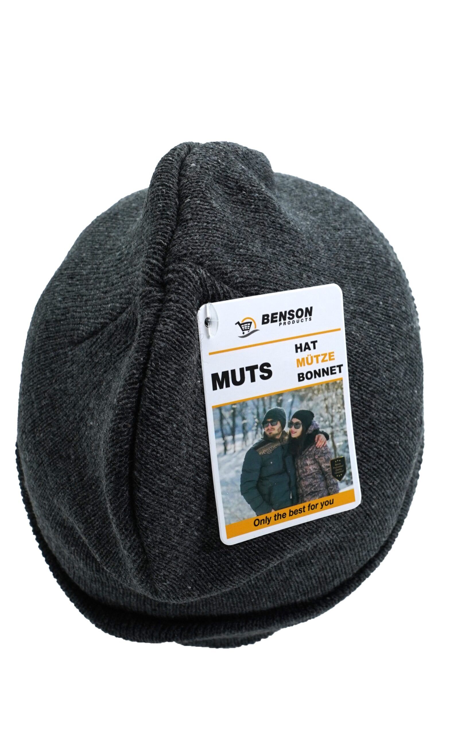 Caciula tricotata unisex, gri, Benson, 9914Gy - imagine 4