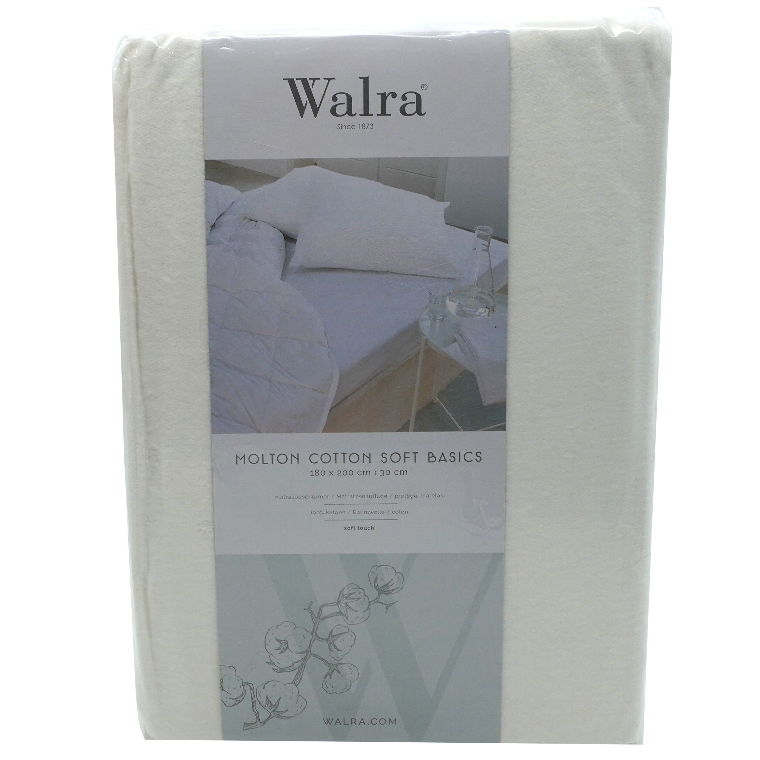 Husa saltea din bumbac, alb, 180x200 cm, Molton, Walra, 6903Wh - imagine 4