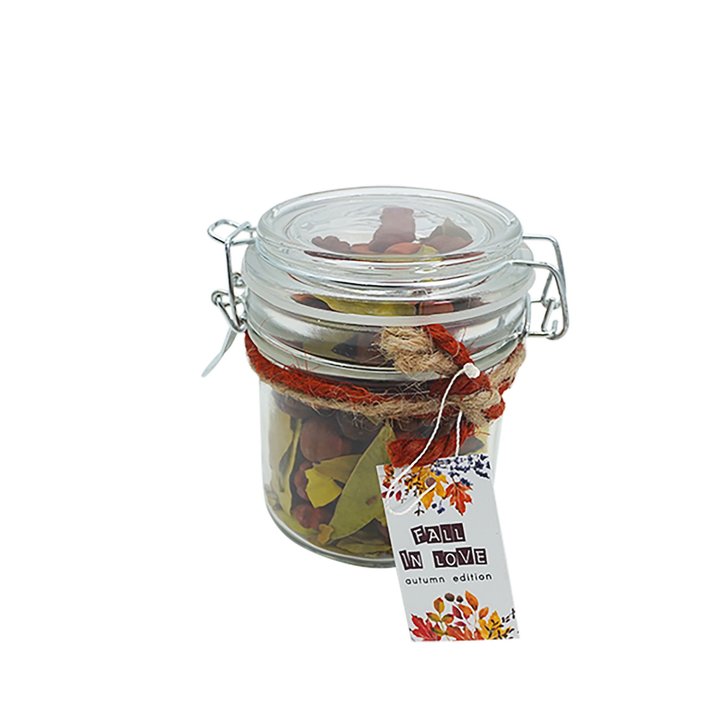 Decoratiune Flori uscate, in borcan de sticla cu capac etanj, Autumn Edition In Love, 44194