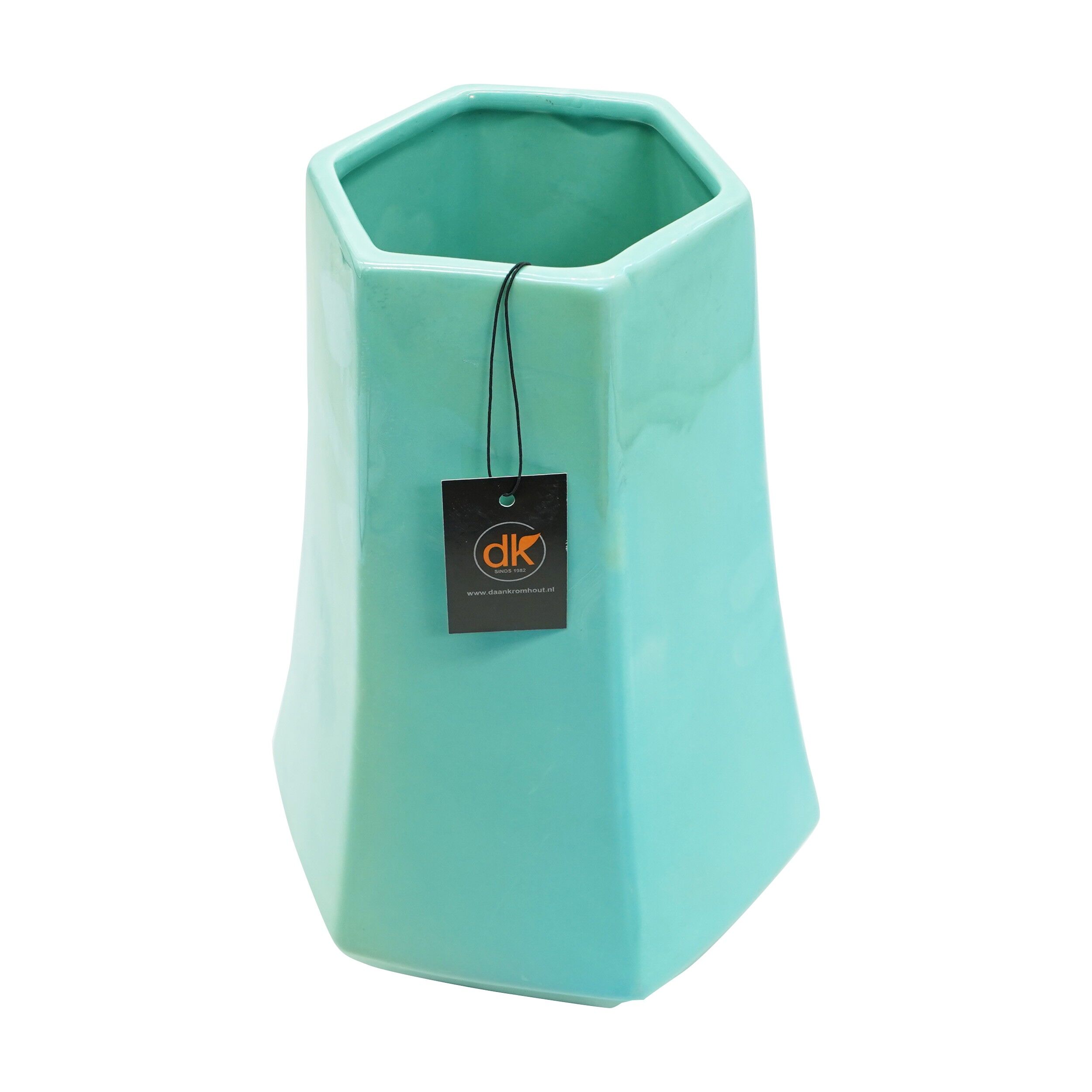 Vaza 3D Ceramica decorativa, 25 cm, turcoaz, 95468