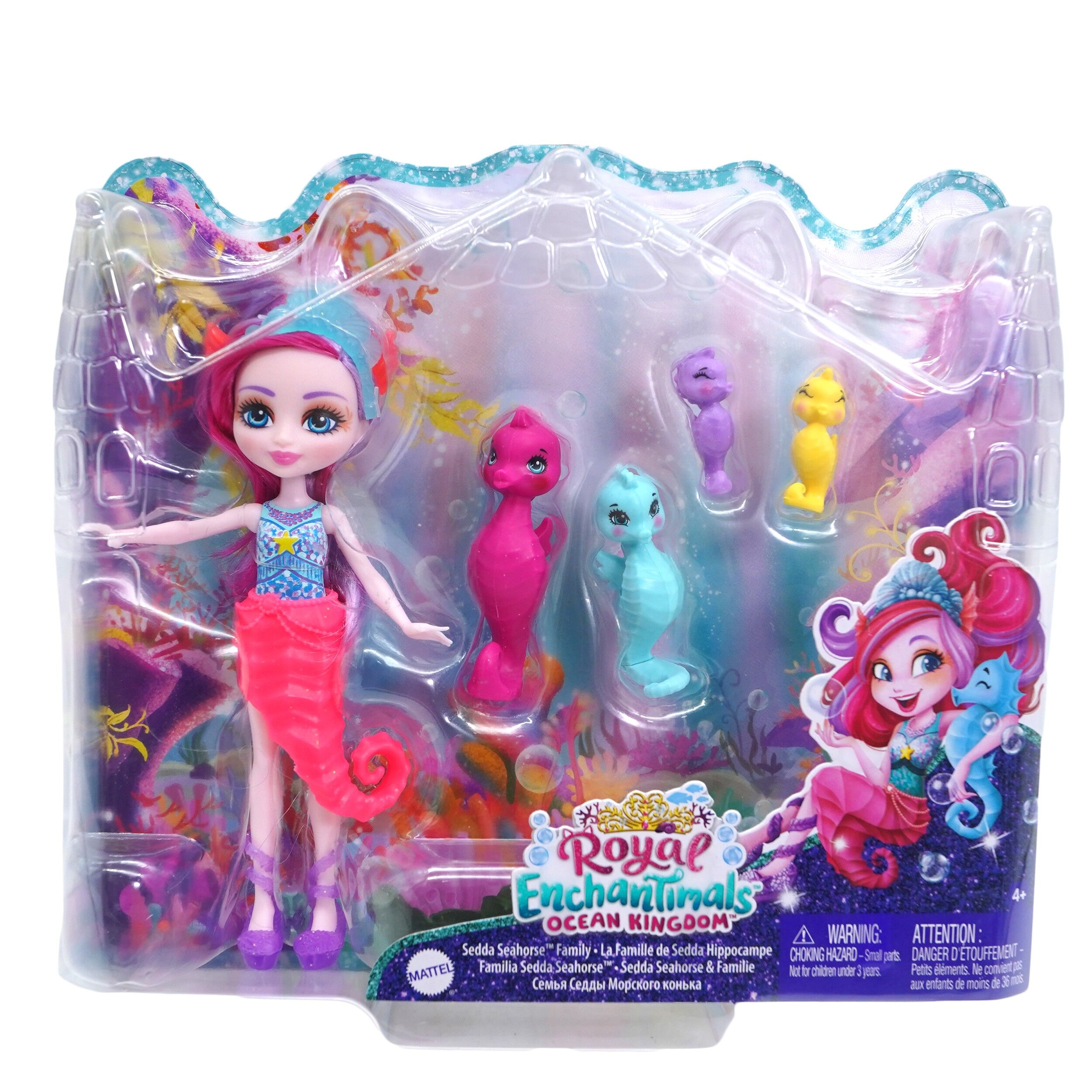 Set de joaca Sedda Seahorse si familia de caluti de mare Enchantimals Royal Ocean Kingdom