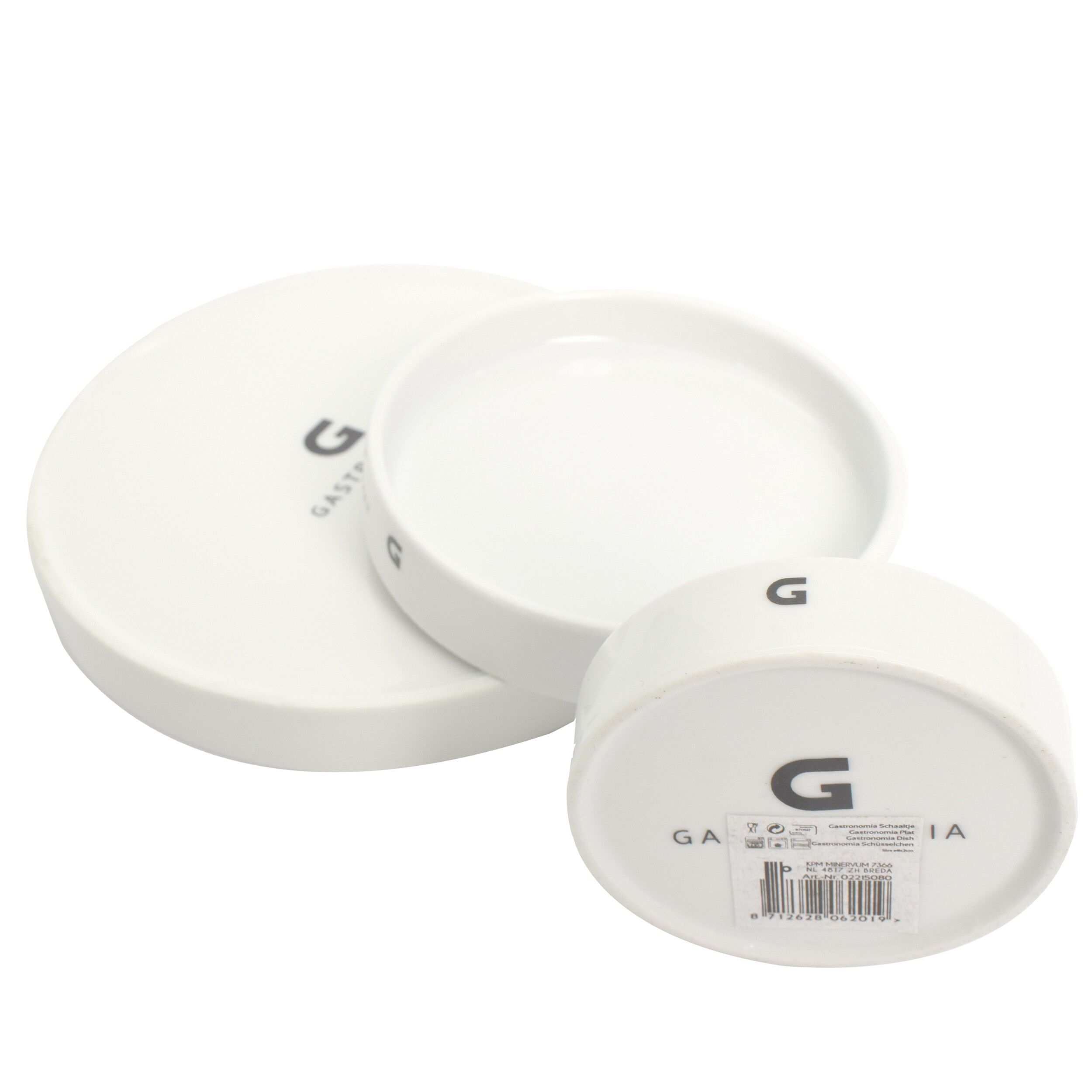 Set 6 farfurii termince mici din portelan, Gastromia, Ø15 cm, albe - imagine 4