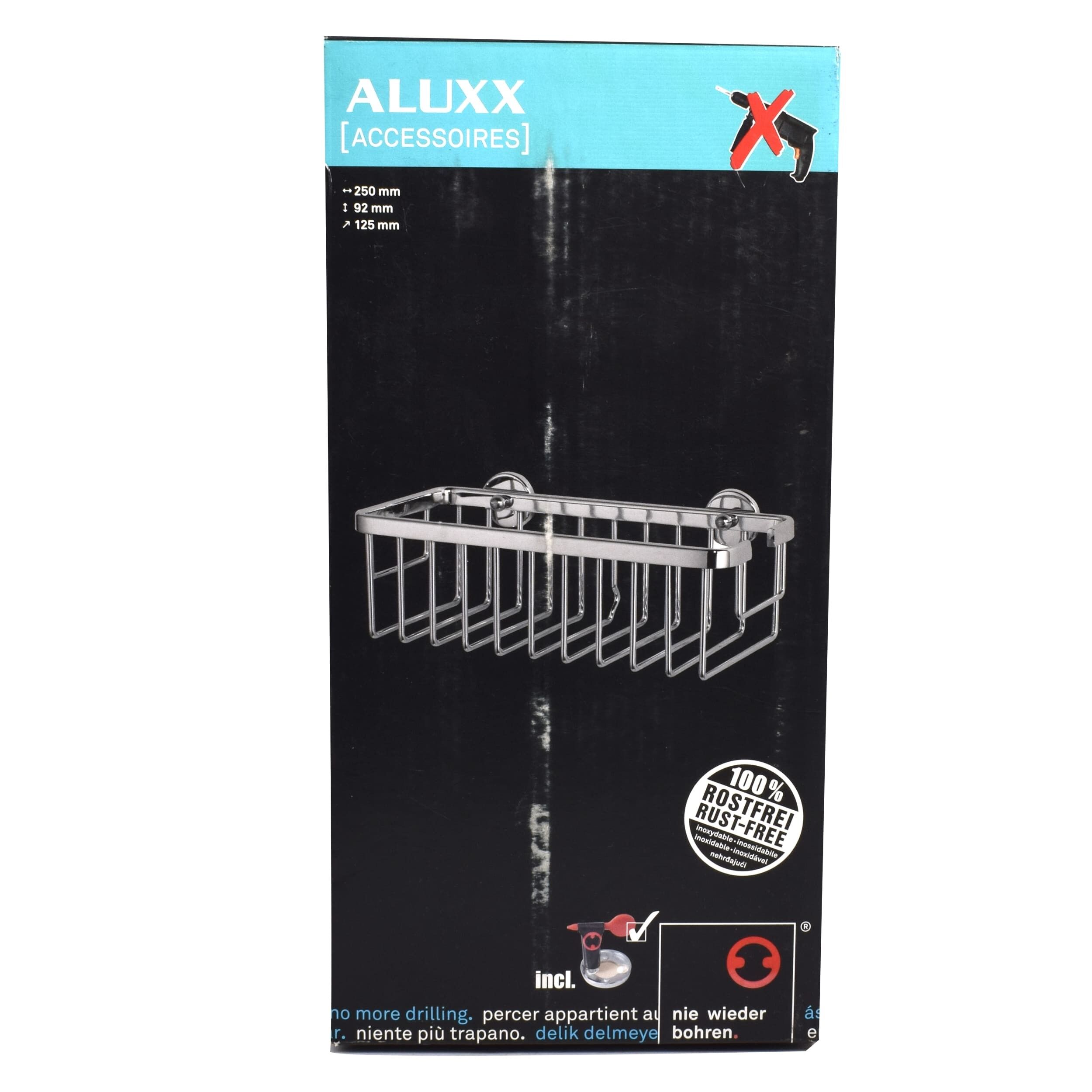 Etajera pentru baie, aluminiu cromat, GermagTrend Aluxx, fara kit montaj 25 x 9.2 x 12.5 cm, 72560 - imagine 5